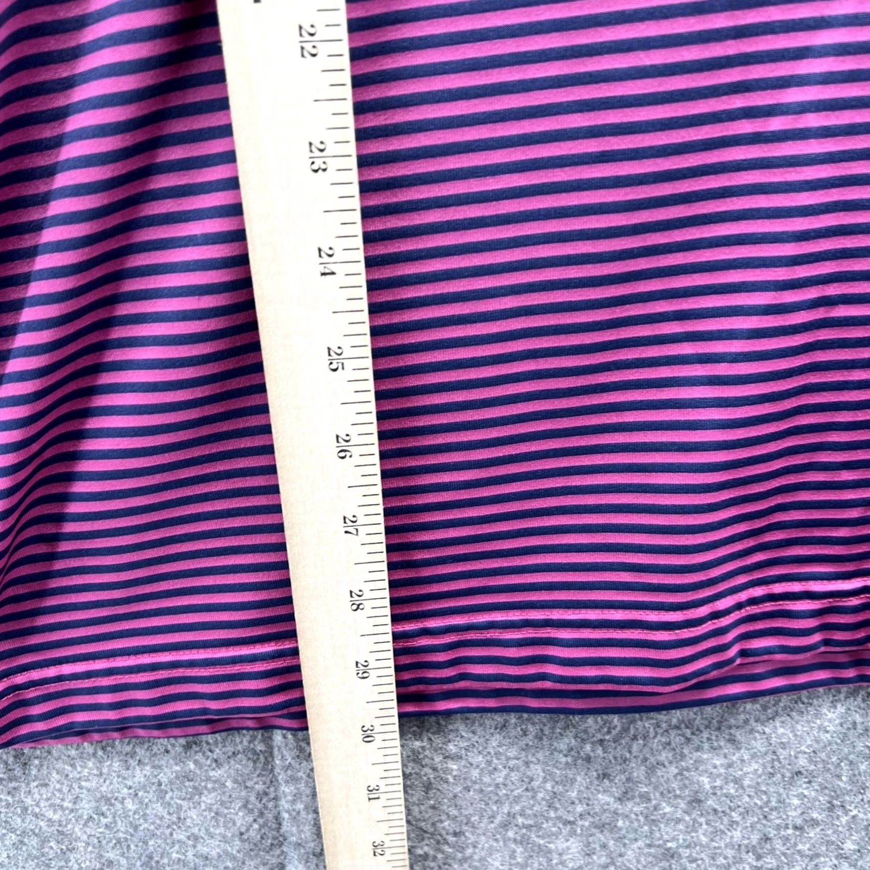 Izod Izod Polo Shirt Men Large Adult Purple Blue Striped Golf Casual Preppy Button Collar Short Sleeve Size US L / EU 52-54 / 3 - 7 Thumbnail
