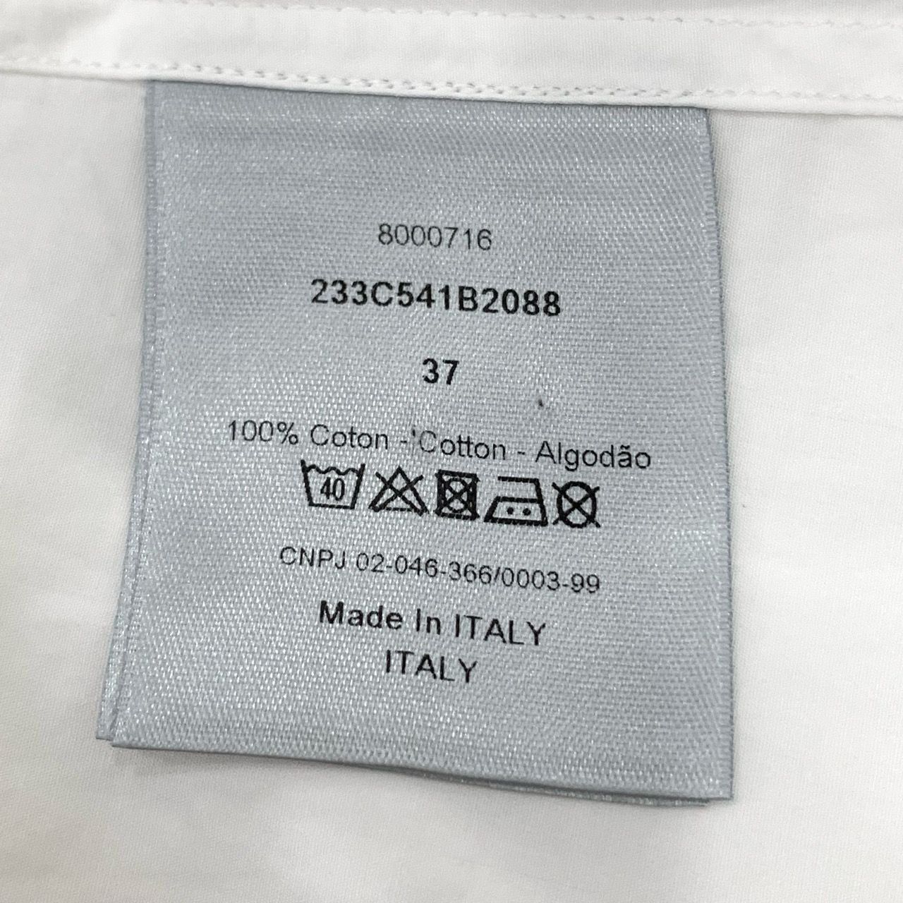 Dior Dior White Cotton Long-Sleeved Shirt W/ Gold Bee Embroidery Size US XXS / EU 40 - 3 Thumbnail