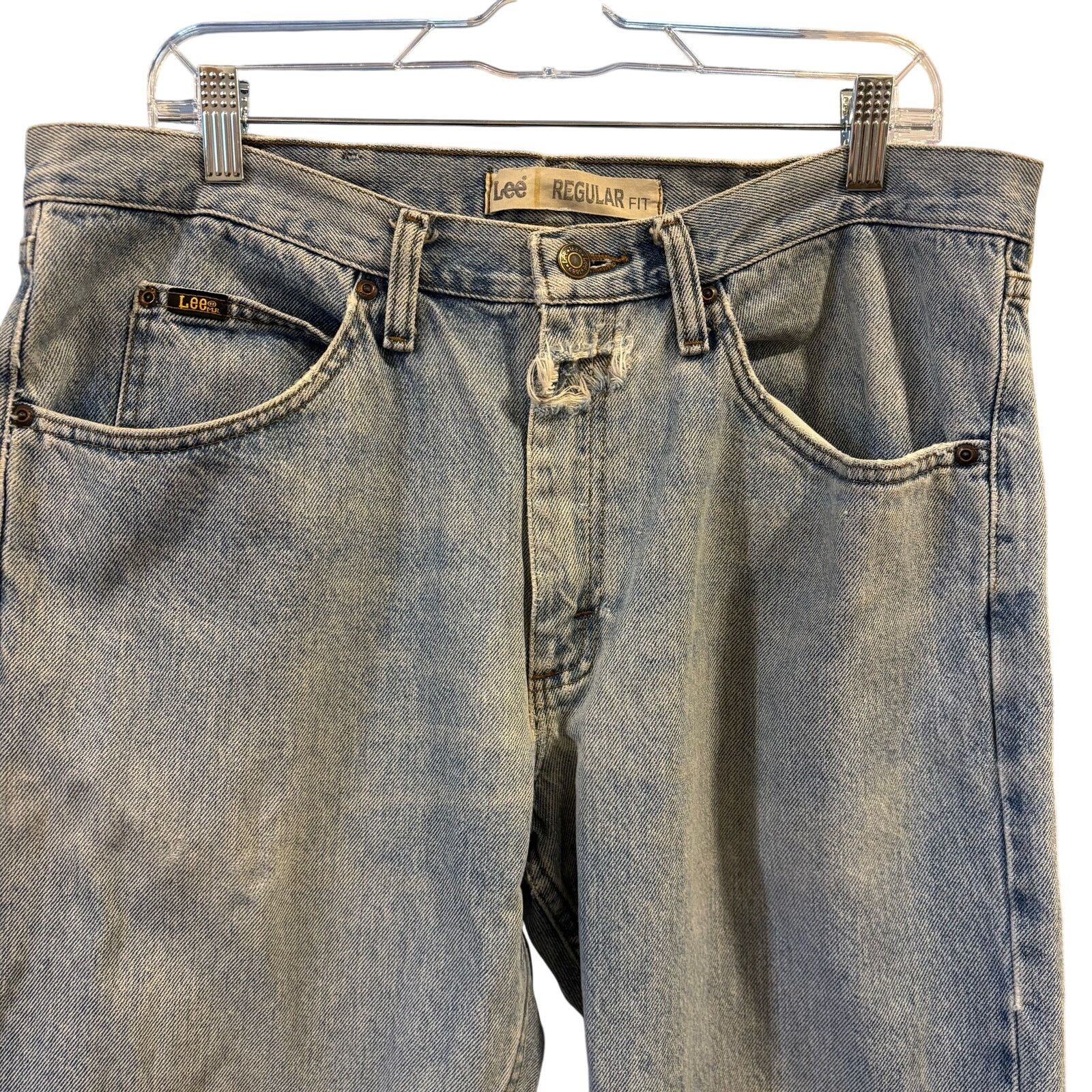 Lee 90s Lee Distressed Regular Straight Jeans Light Wash, 36X29 Size US 36 / EU 52 - 4 Thumbnail