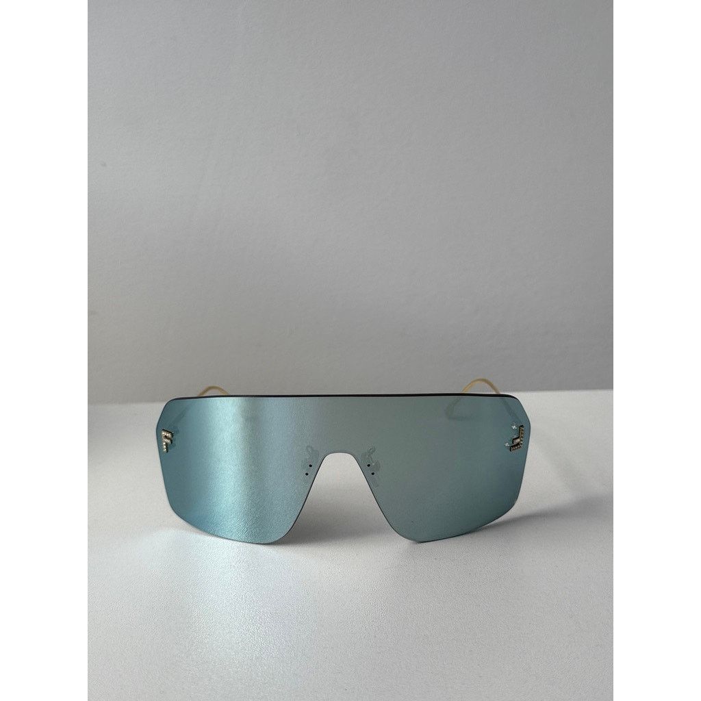 Fendi NEW Fendi FE4121US First Rimless Blue Gold Mask Sunglasses Size ONE SIZE - 3 Thumbnail