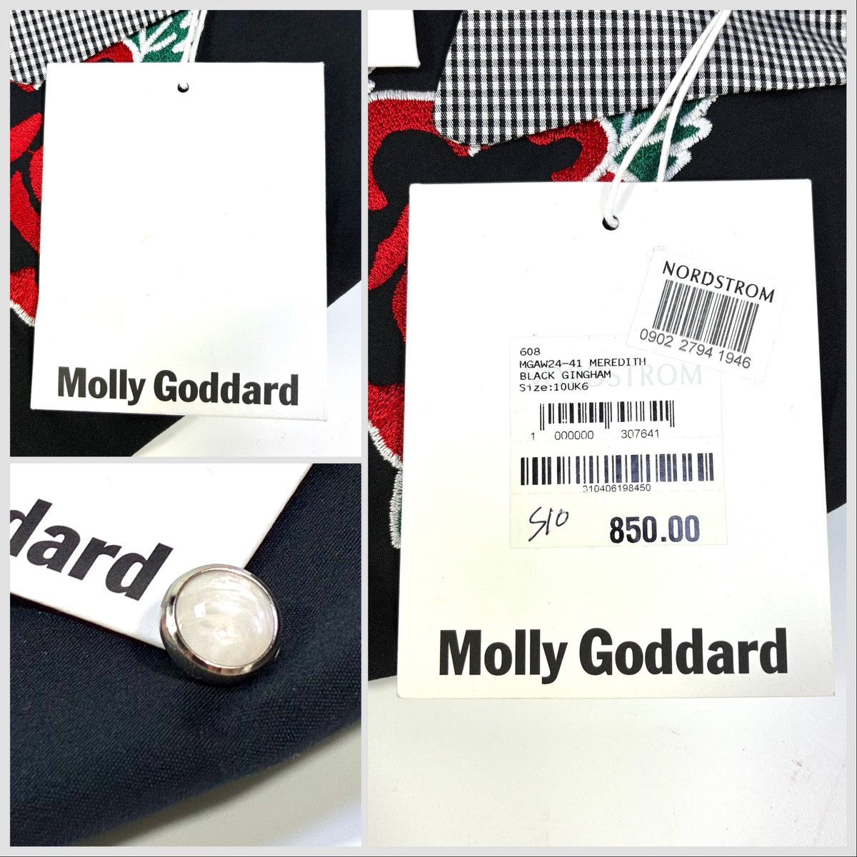 Molly Goddard Molly Goddard Meredith Plaid Button-Up Shirt Black Gingham 6 Size M / US 6-8 / IT 42-44 - 12 Thumbnail