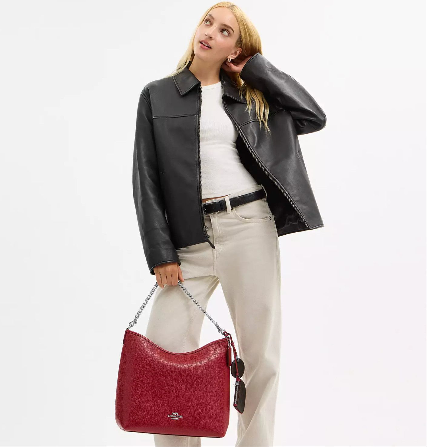 Coach Laurel Large Shoulder Bag With Mirror Charm And Pouch CBI93 Size ONE SIZE - 8 Thumbnail