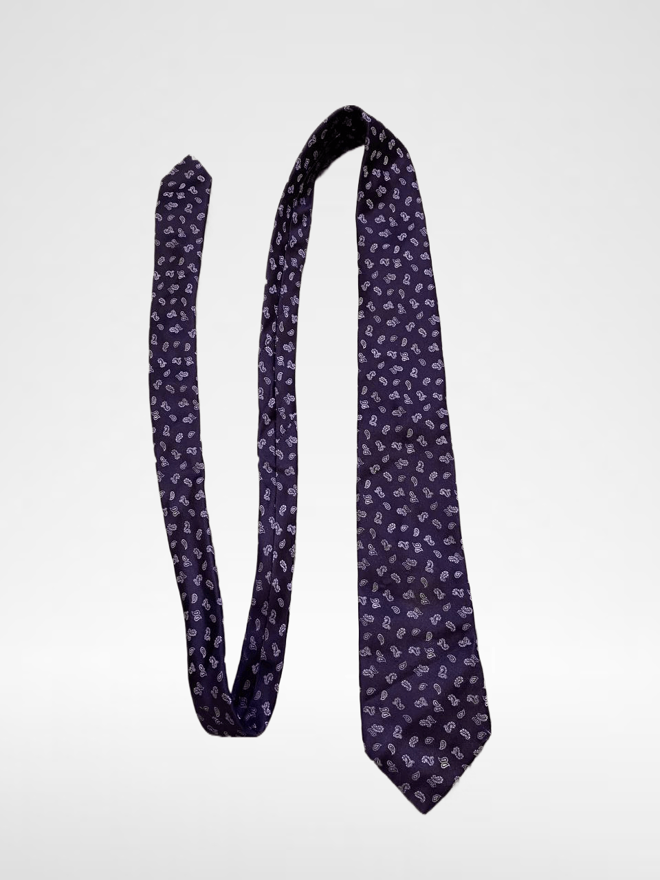 BOGGI MILANO VINTAGE Purple Tie Print Y2K