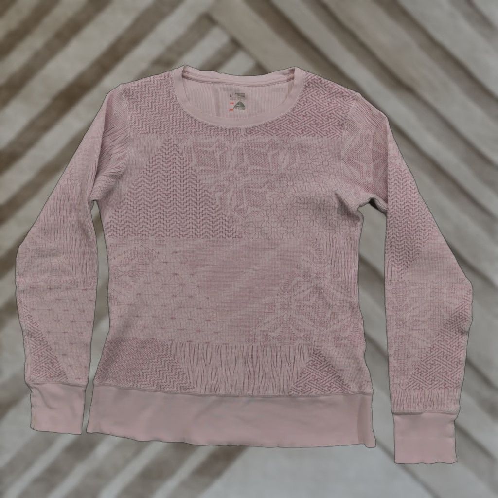 Nike Nike ACG Shirt Womens L Pink Thermal Waffle Knit All Over Print Y2K Size L / US 10 / IT 46 - 1 Thumbnail