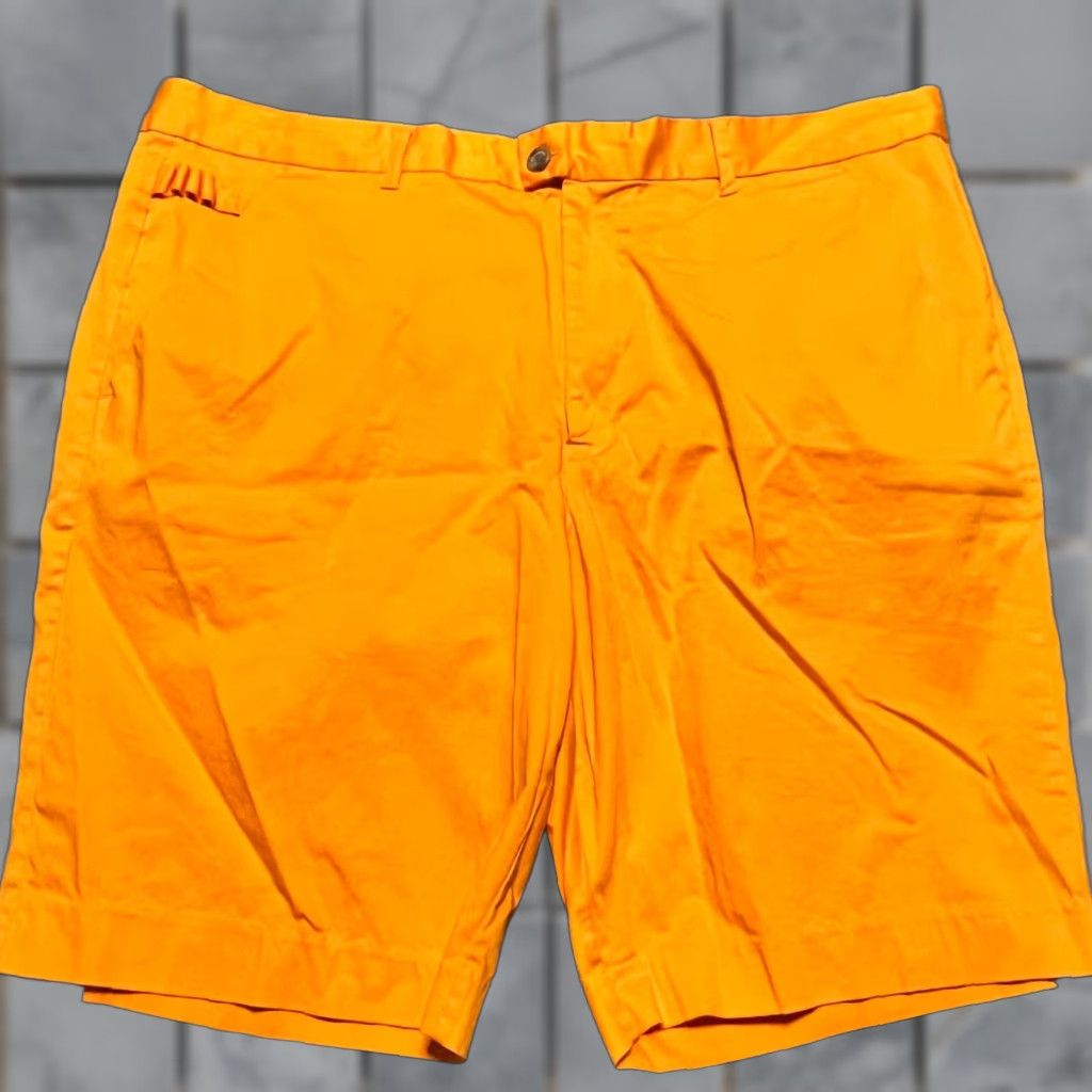 Vintage Royal & Awesome Golf Shorts Mens 44 Orange Loud Funky Chino | Orange | 44 | Big & Tall | Men Size US 44 / EU 60 - 1 Thumbnail