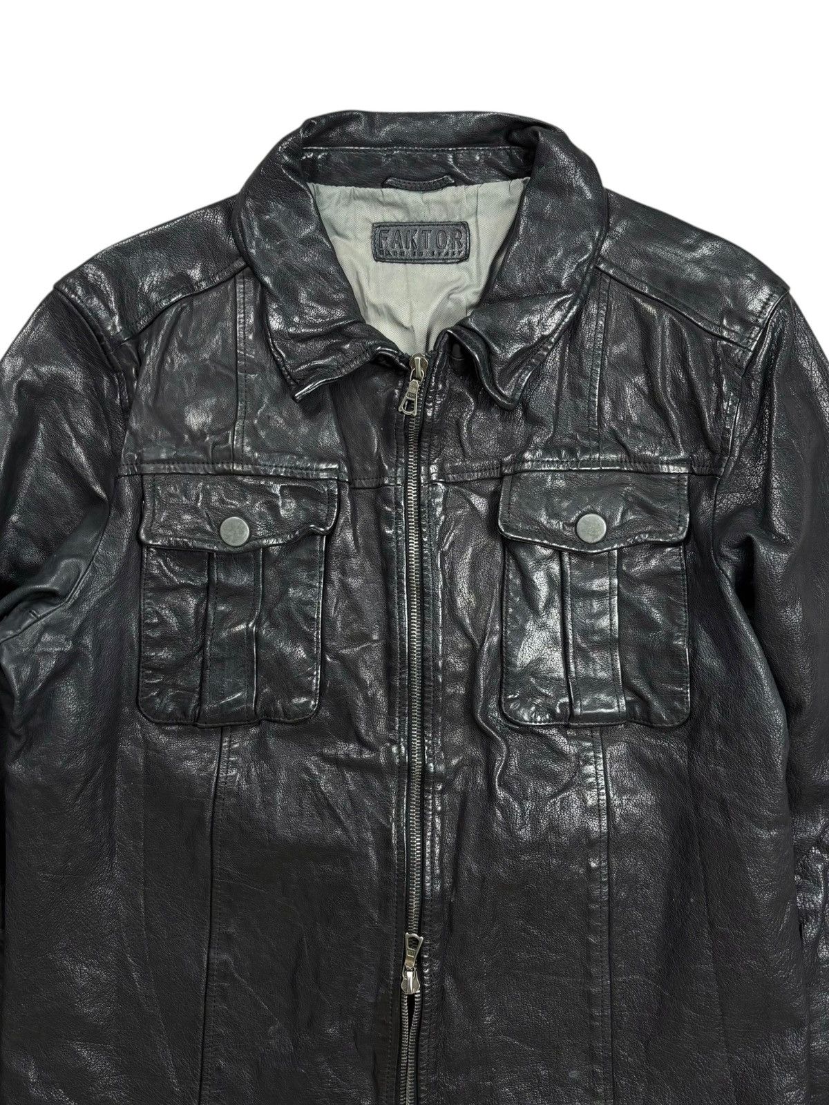 BUFFALO BOBS 2000s Faktor - Riri Zips Vkei Style Rider Leather Jacket Size US M / EU 48-50 / 2 - 5 Thumbnail