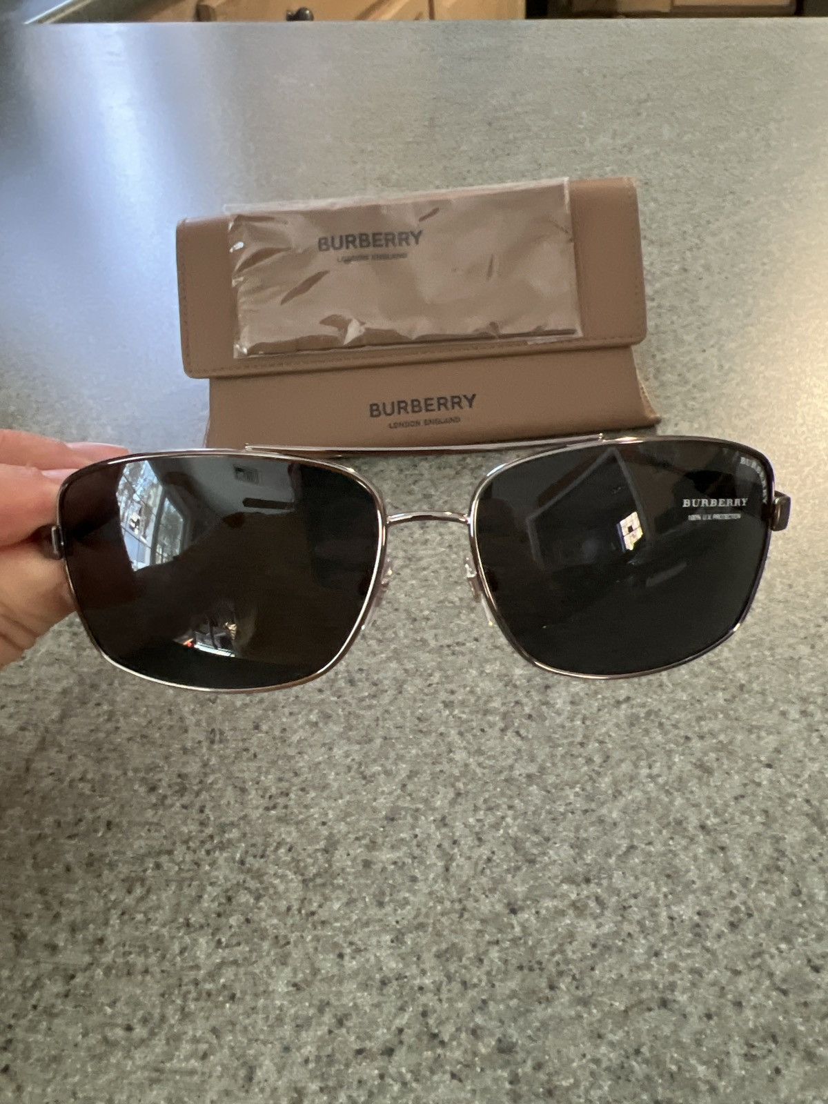 image of Burberry Sunglasses in Grey, Men's