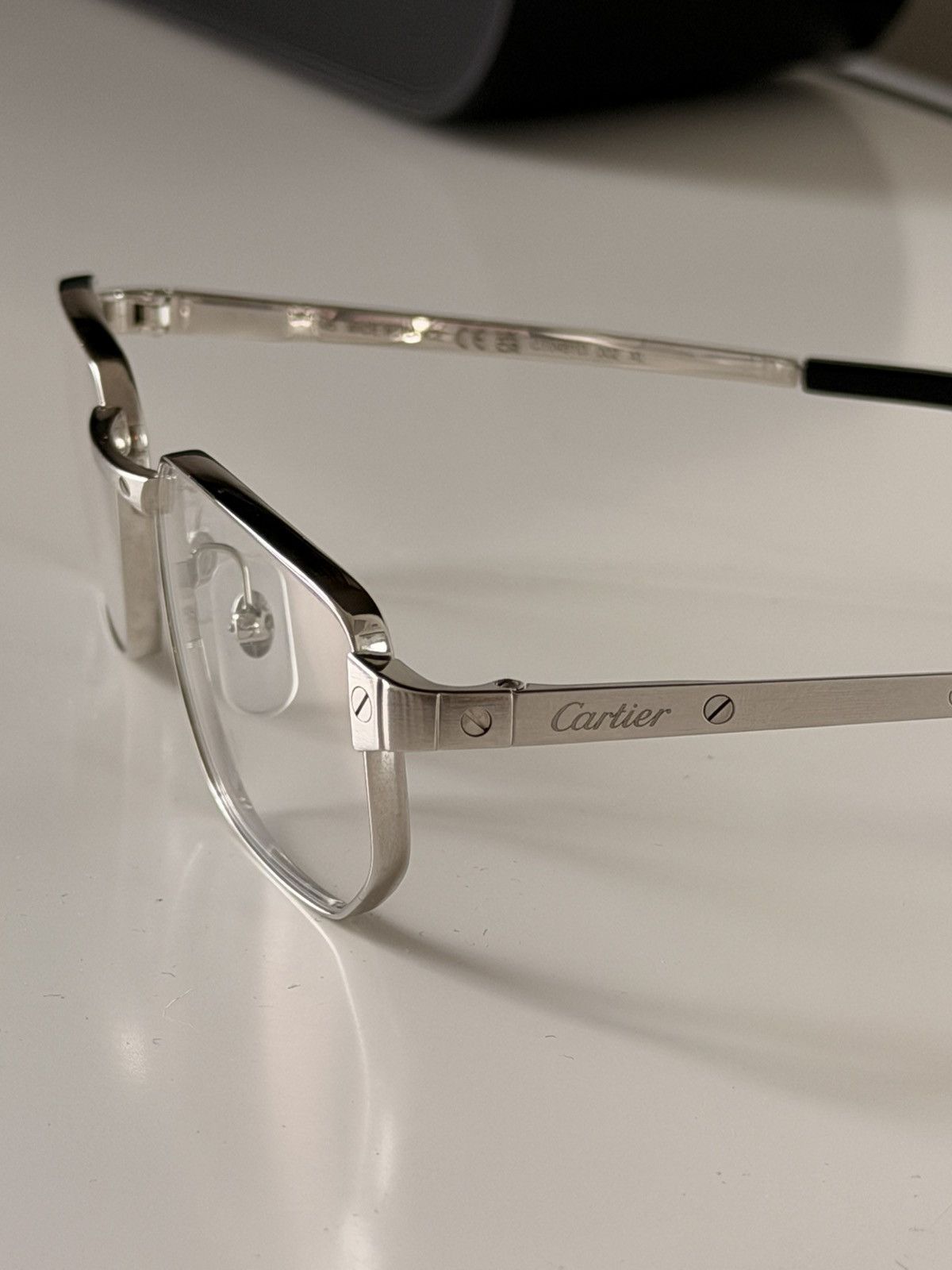 Cartier Cartier Santos Rectangle Eyeglasses Silver CT04810 XL Size ONE SIZE - 6 Thumbnail