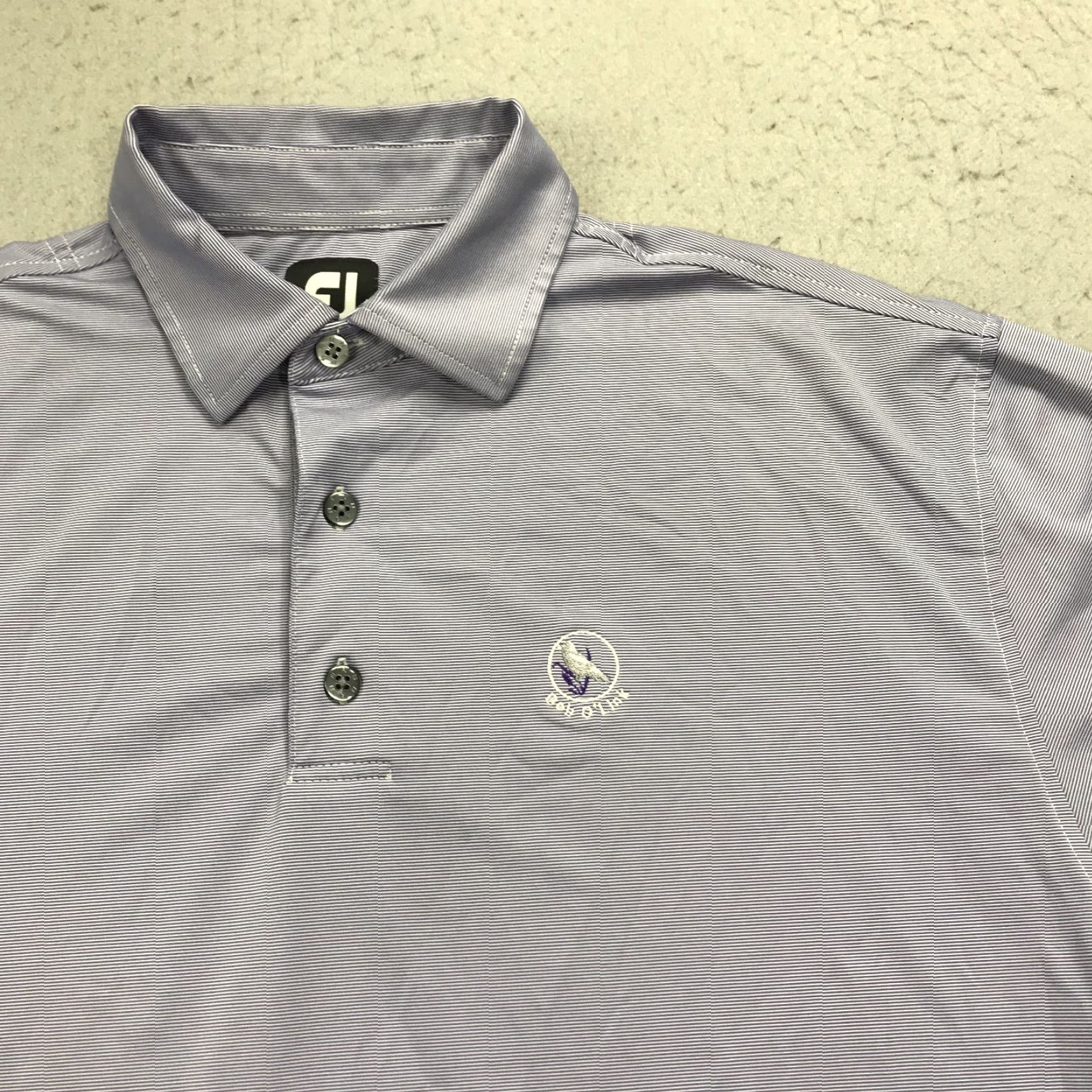 Footjoy FootJoy Polo Shirt Mens L Purple Striped Logo Golf Shirt Size US L / EU 52-54 / 3 - 2 Thumbnail