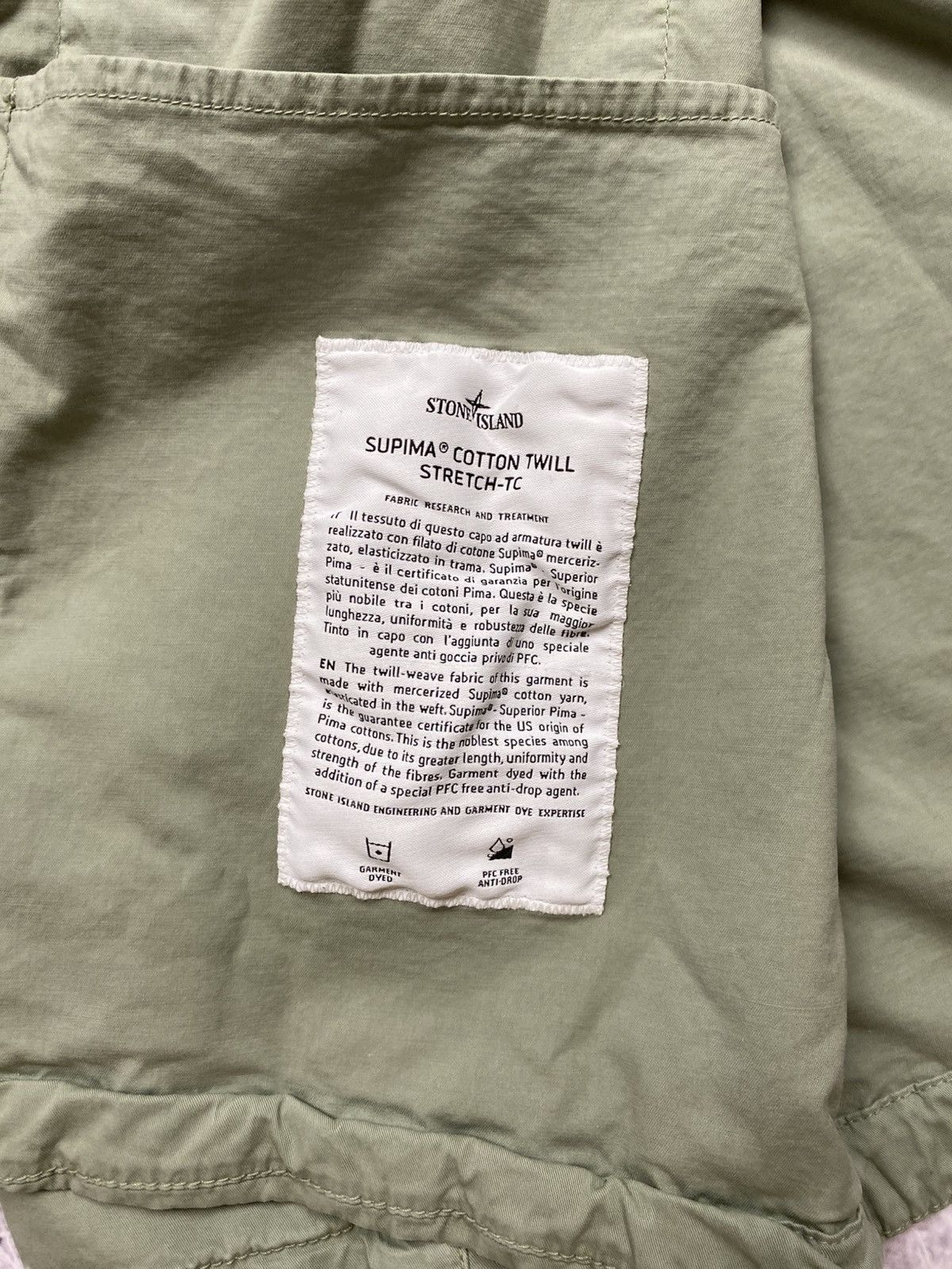 Stone Island Khaki Stone Island Supima Cotton Twill Stretch-TC jacket Size US L / EU 52-54 / 3 - 8 Thumbnail