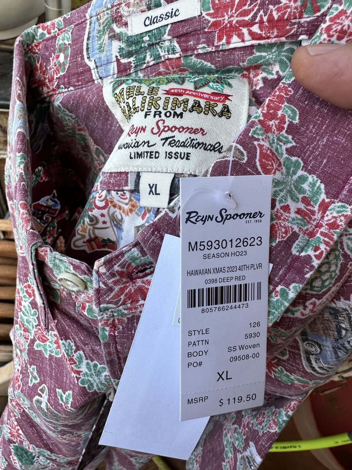 Reyn Spooner New Reyn Spooner Classic Mele Kalikimaka Red Men's XL Size US XL / EU 56 / 4 - 4 Thumbnail