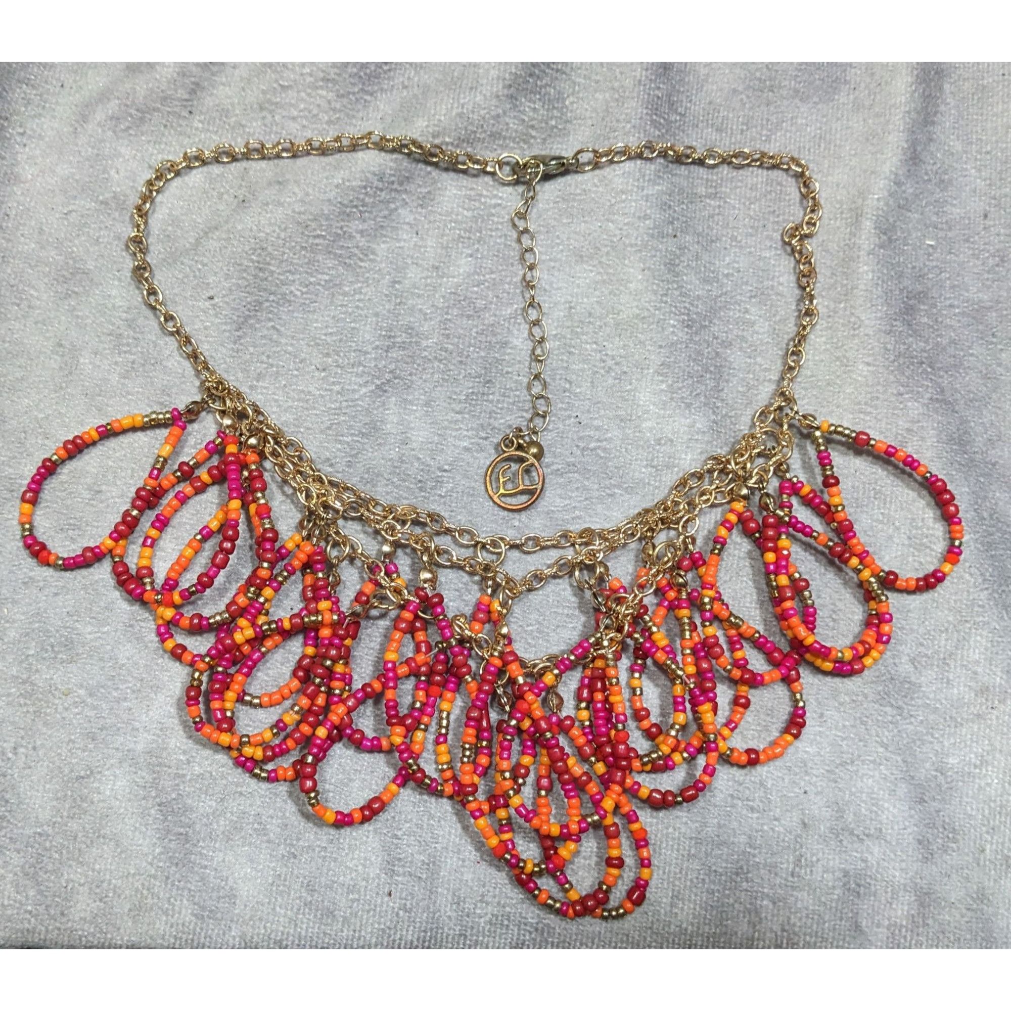 Other Erica Lyons Abstract Pink And Orange Glass Beaded Loop Fring Size ONE SIZE - 6 Thumbnail