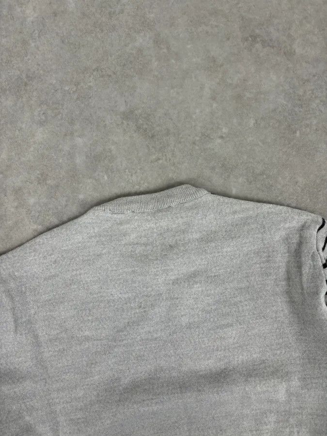Daniele Alessandrini Daniele Alessandrini Grey & Black Striped Wool Sweater Size US S / EU 44-46 / 1 - 6 Thumbnail