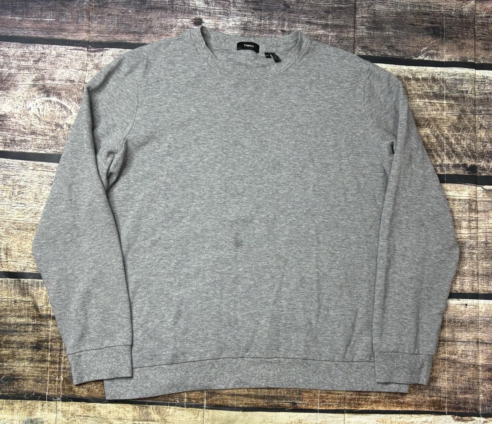 Theory Theory Sweater Mens 2XL Long Sleeve Cotton Stretch Gray Size US XXL / EU 58 / 5 - 1 Thumbnail