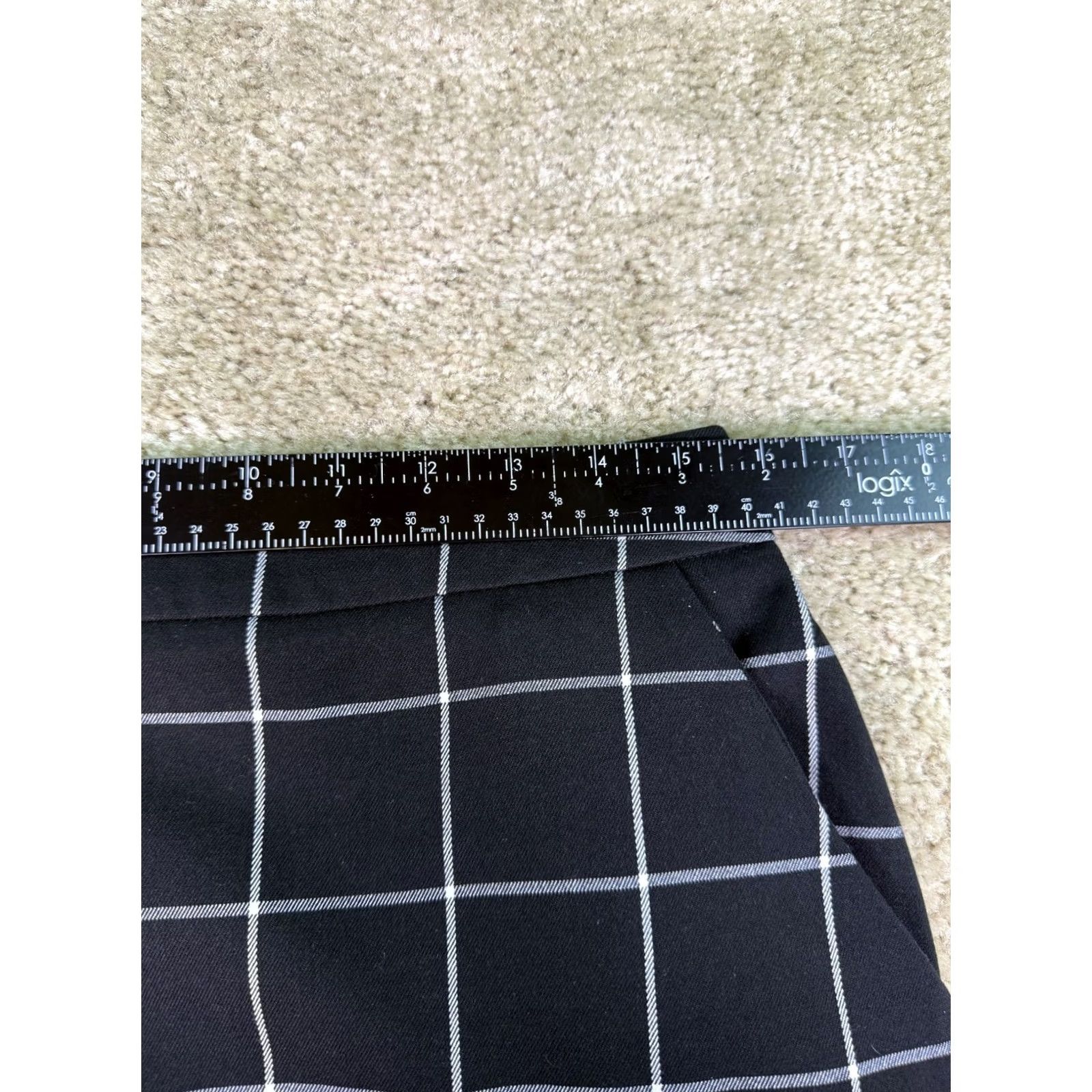 Vintage Kennar Skirt Women's Black Mini Size 8 Windowpane Slit Office Size 30" / US 8 / IT 44 - 7 Thumbnail