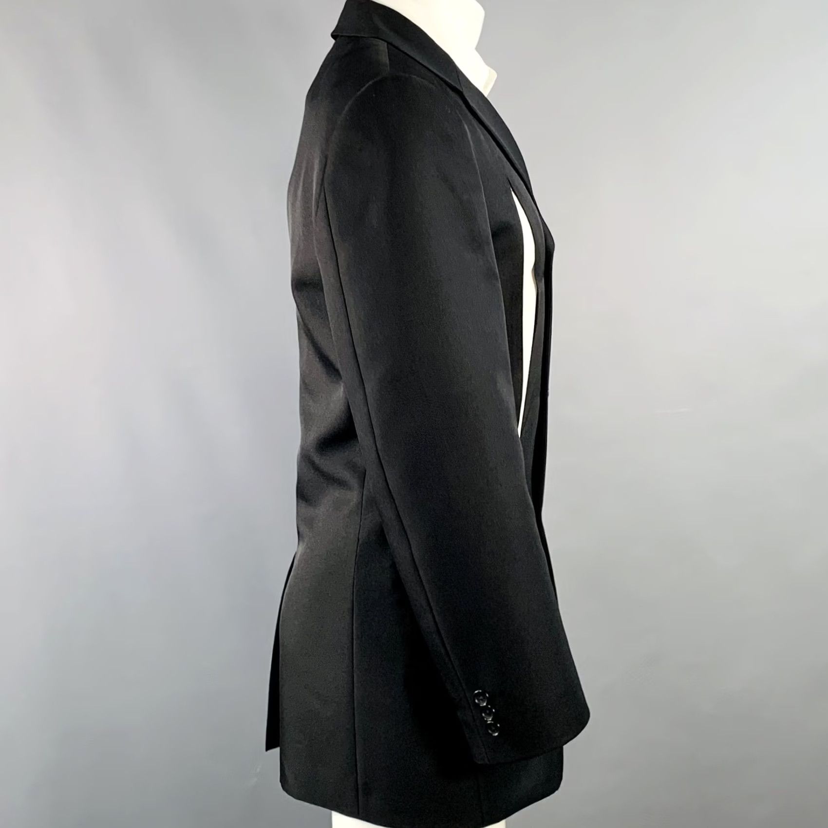 Vintage COMME des GARCONS HOMME PLUS AD2024 Sport Coat M Black Twill Wool Cutout Mens Jacket Size US M / EU 48-50 / 2 - 3 Thumbnail