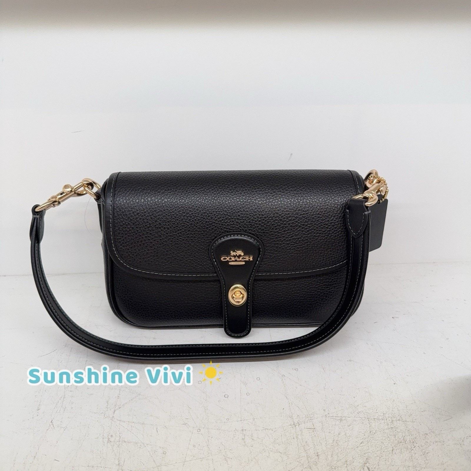 Coach NWT COACH Hadley Shoulder Bag Handbag CY683 Gold/Black Size ONE SIZE - 1 Thumbnail