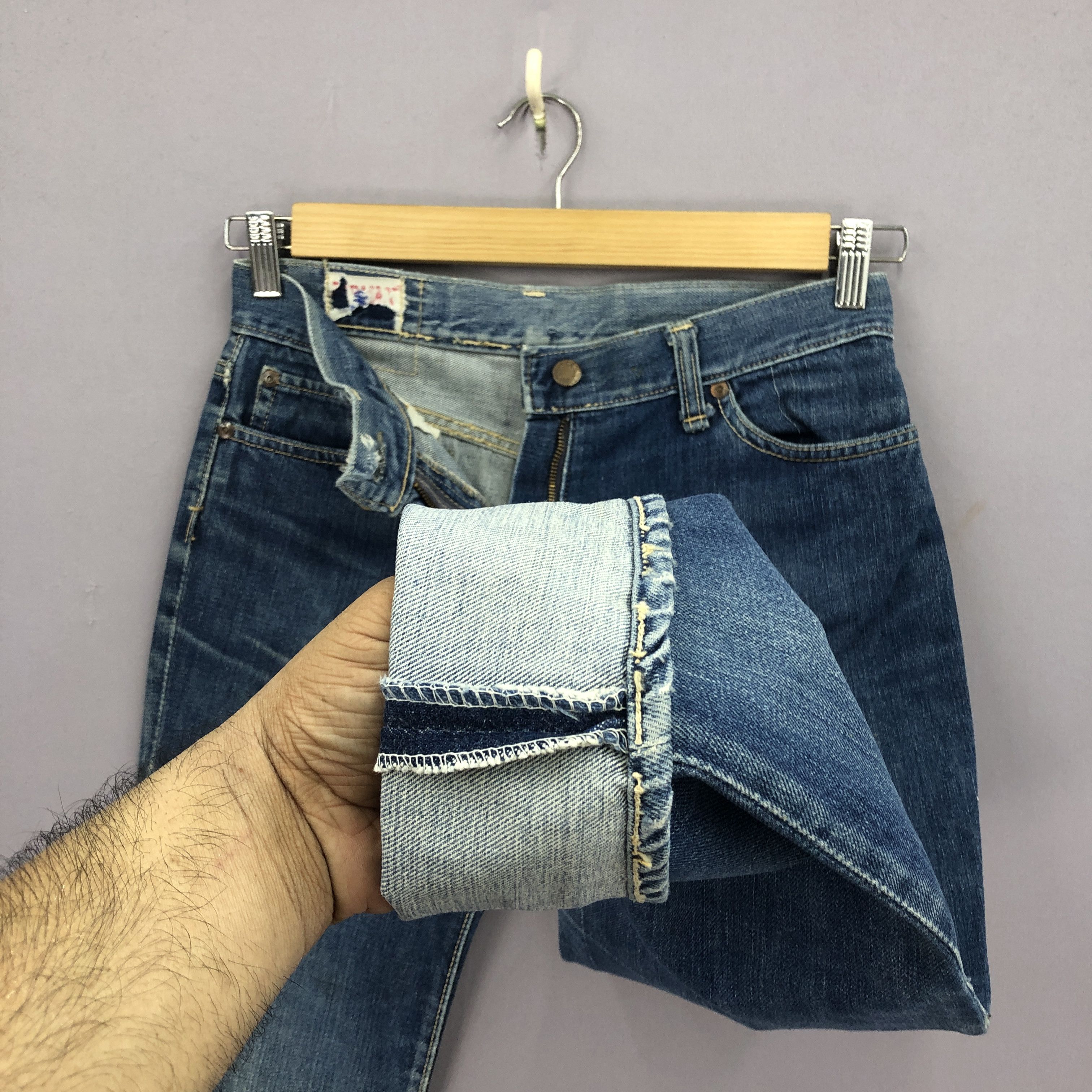 Japanese Brand Vintage 70s Blueway Flare Jeans Faded Light Wash Denim Size 28" / US 6 / IT 42 - 8 Thumbnail
