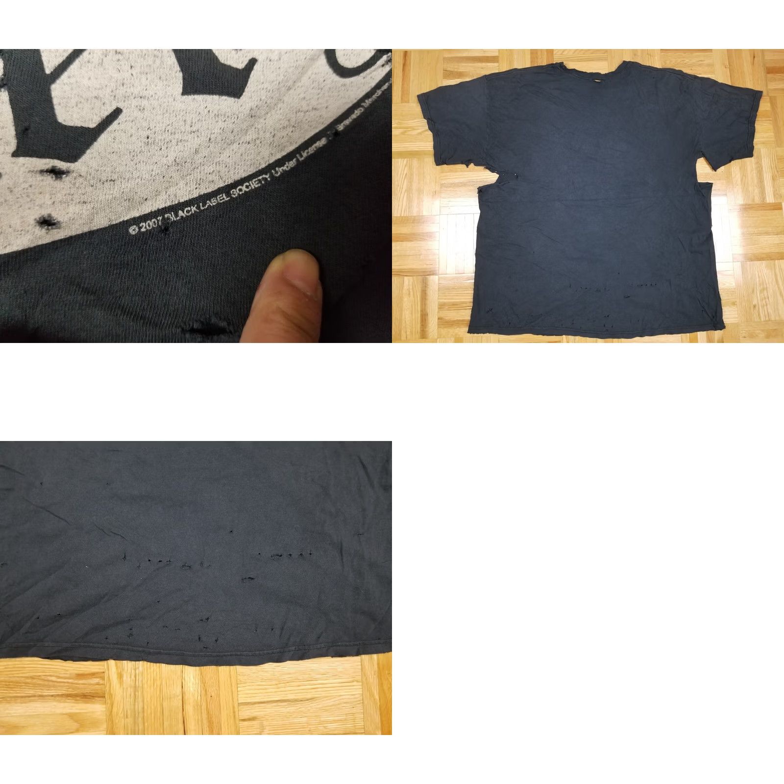 Vintage VINTAGE BLACK LABEL SOCIETY T-SHIRT XL BLACK DISTRESSED GRUNGE 2007 Men Size US XL / EU 56 / 4 - 8 Thumbnail