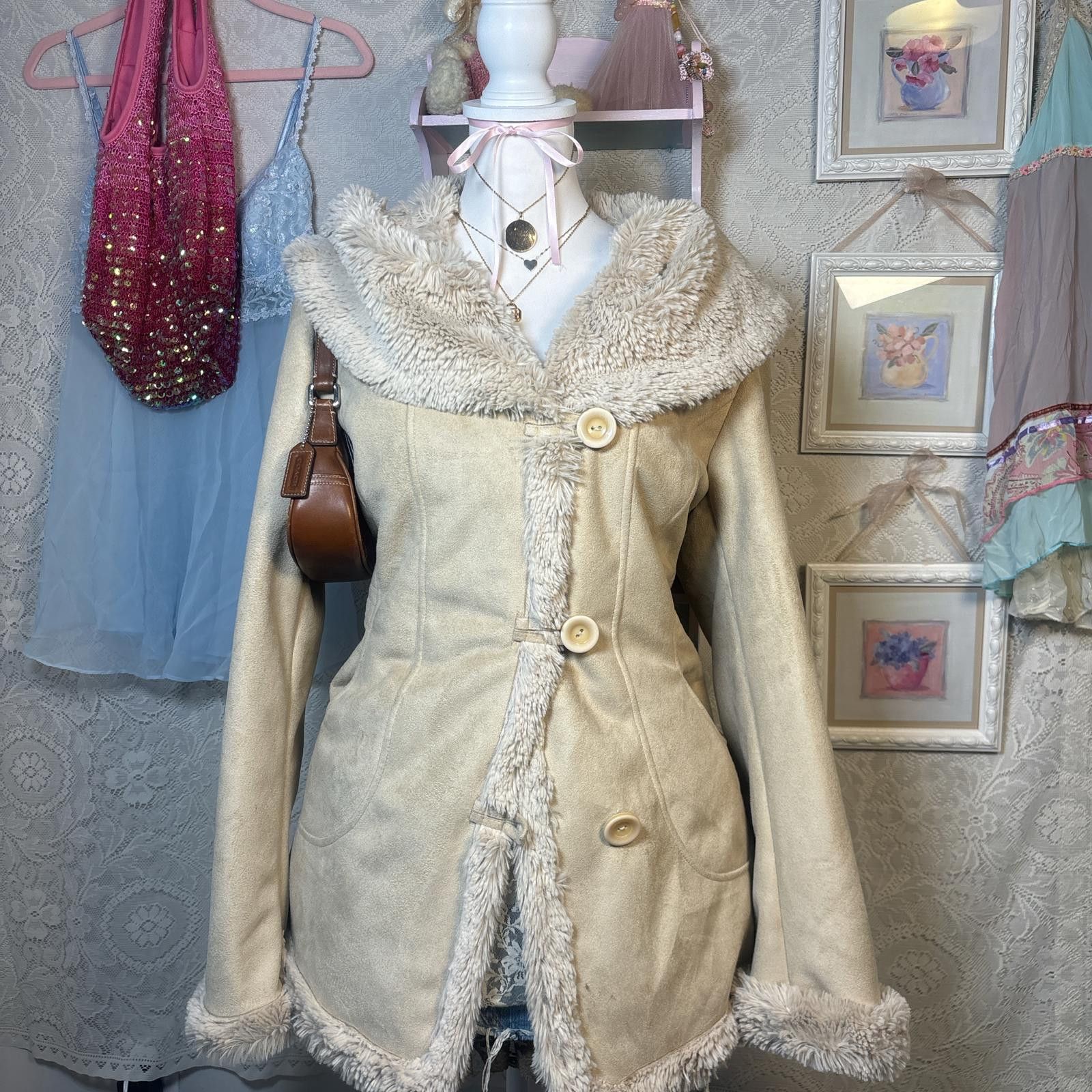 Jones New York vintage fur penny lane soft cozy jacket Size L / US 10 / IT 46 - 1 Thumbnail