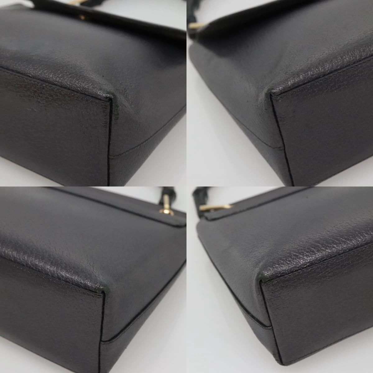 Gucci GUCCI Bamboo Hand Bag Leather Gold Charcoal Gray 001 3444 Size ONE SIZE - 10 Thumbnail