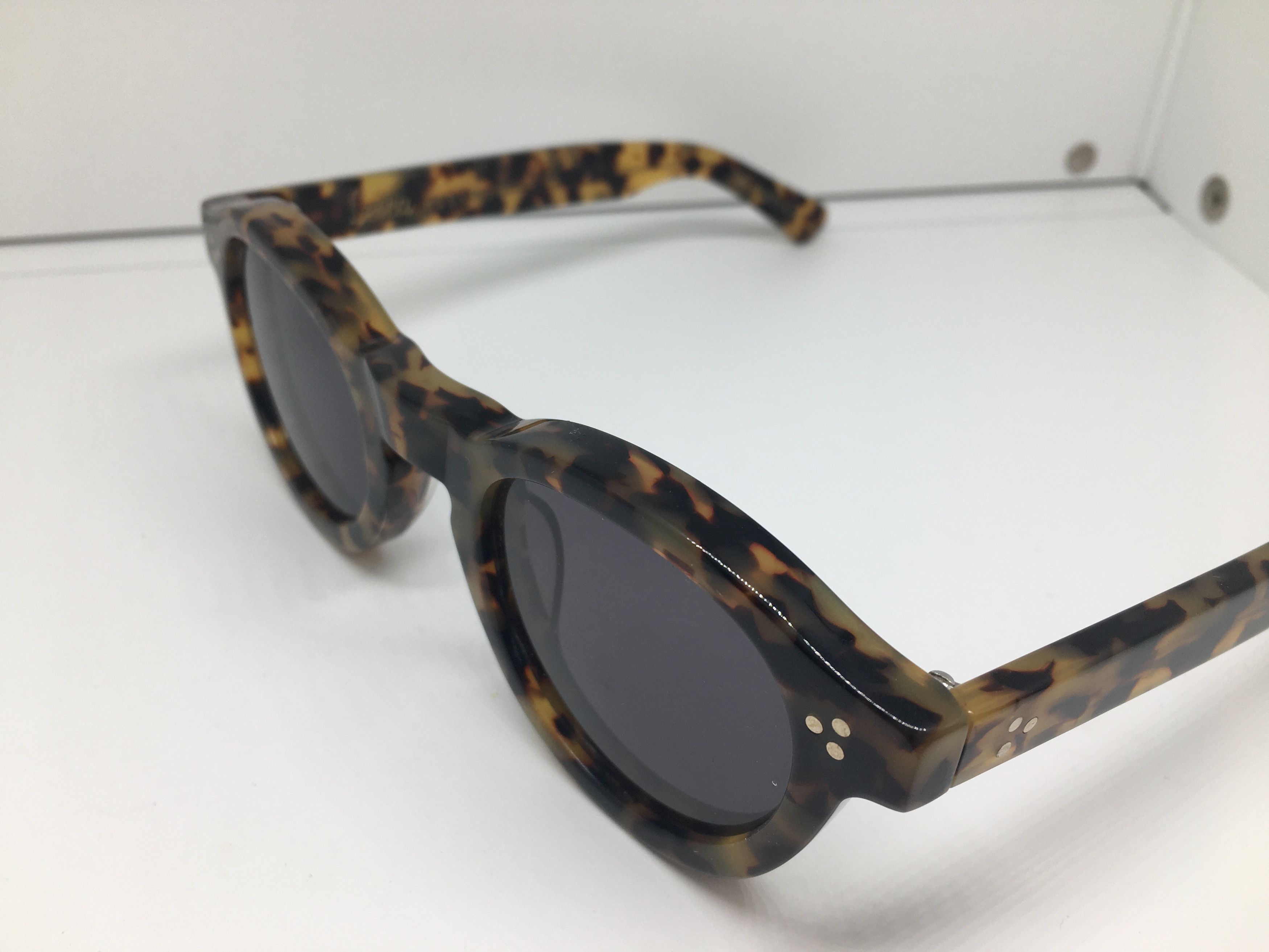 Lesca Lunetier Lesca Lunetier GASTON Tortoise Chunky Round Sunglasses Frame Size ONE SIZE - 3 Thumbnail