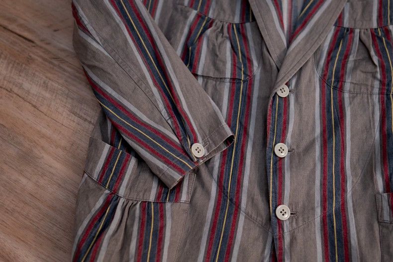 Yohji Yamamoto Yohji Yamamoto Washed cotton color-block striped four-pocke Size US M / EU 48-50 / 2 - 4 Thumbnail