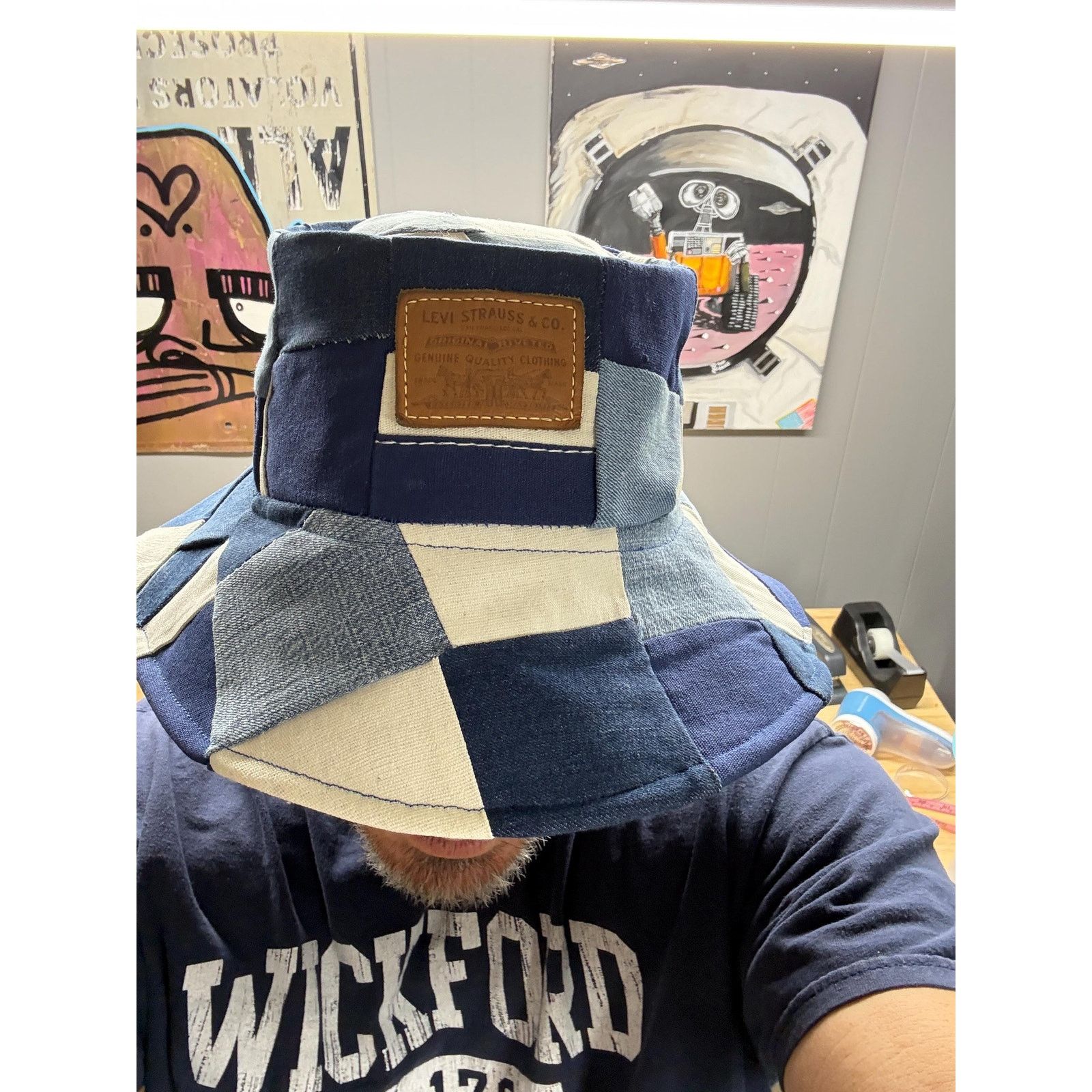 Other Upcycled Denim Patchwork Bucket Hat | Can't Top That Hat Co. Size ONE SIZE - 14 Thumbnail