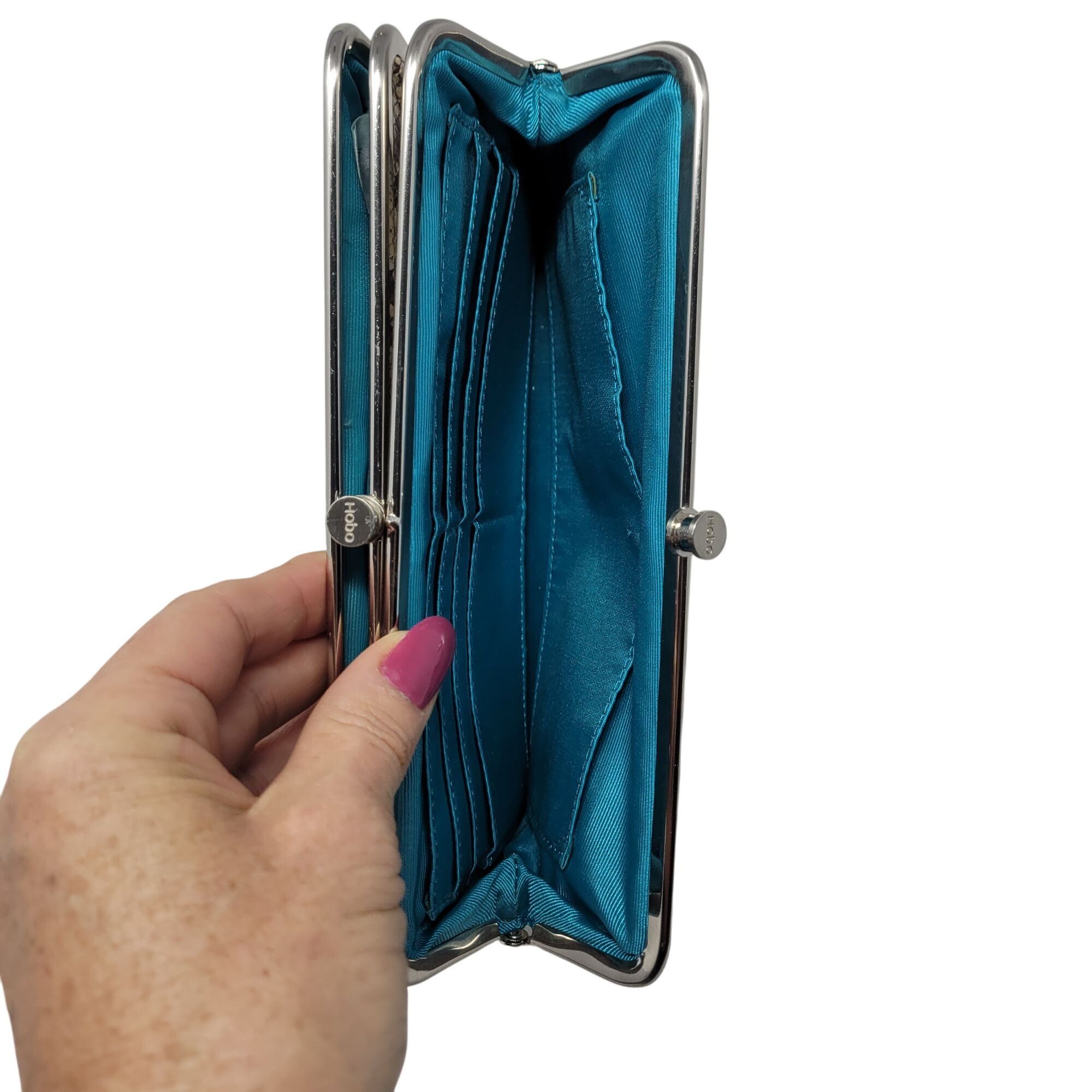 Hobo Hobo Lauren Leather Snake Clutch Wallet Frame Snap Closure E Size ONE SIZE - 8 Thumbnail