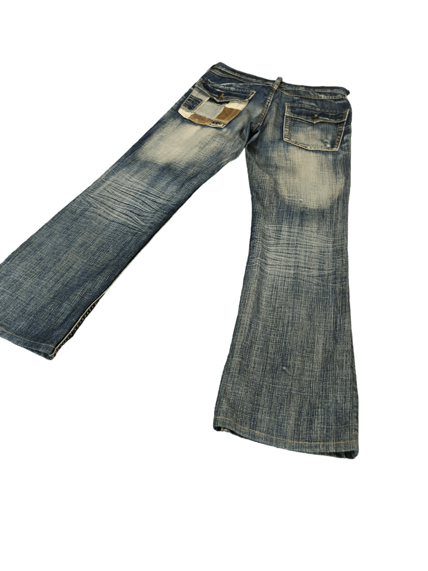 If Six Was Nine Flare Jean Different Rupert Leather Patchwork Pocket Bootcut Size US 30 / EU 46 - 2 Thumbnail