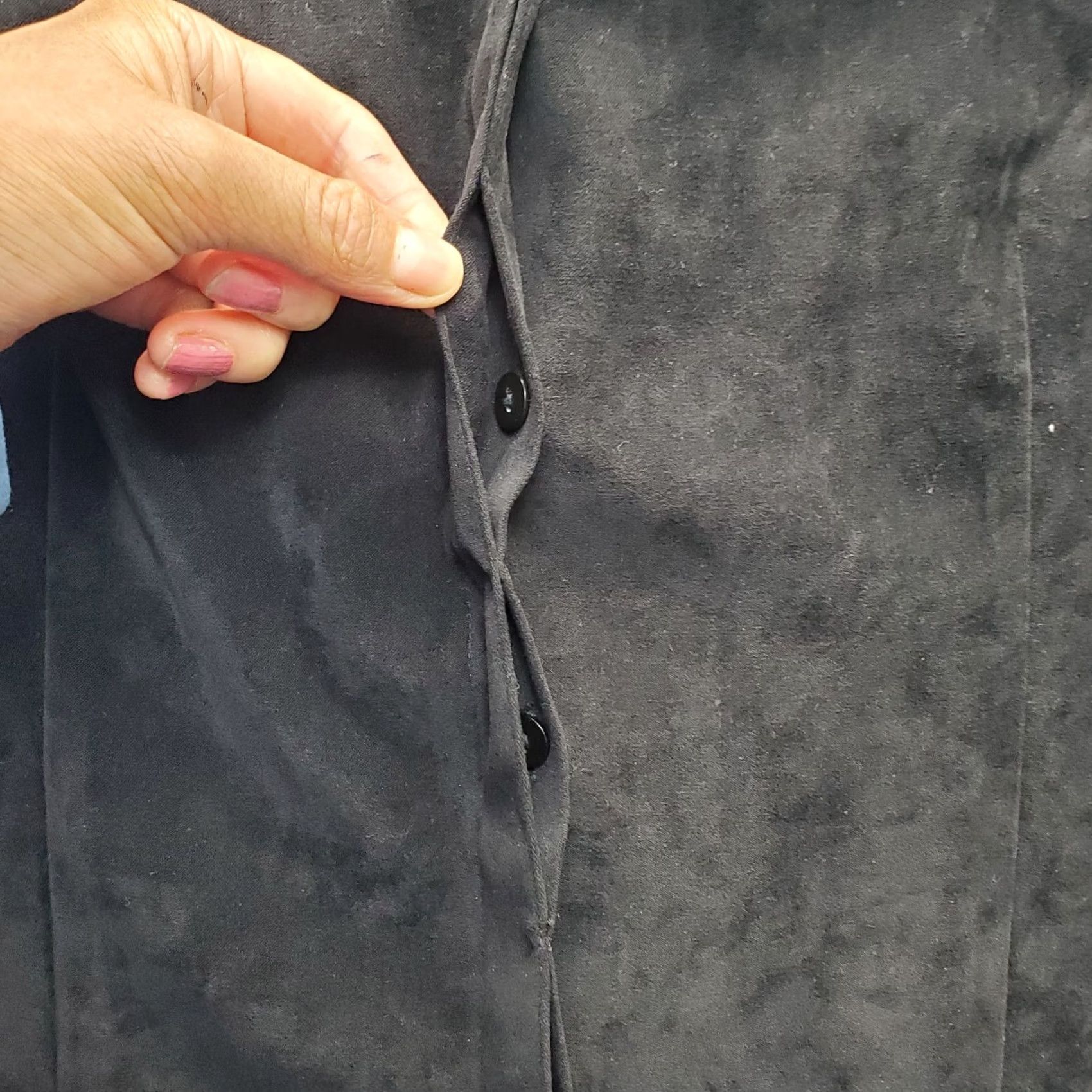 Vintage Style&co. Shacket Womens 18W Black Velour Pintuck Collared Inside Button Down Jacket Size XXL / US 16-18 / IT 52-54 - 6 Thumbnail