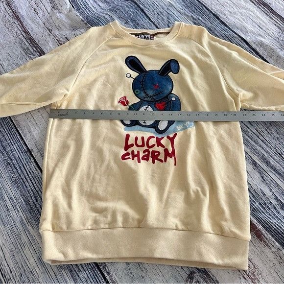 Other BKYS Lucky Charm Embroidered Butter Yellow Sweatshirt Size US L / EU 52-54 / 3 - 7 Thumbnail