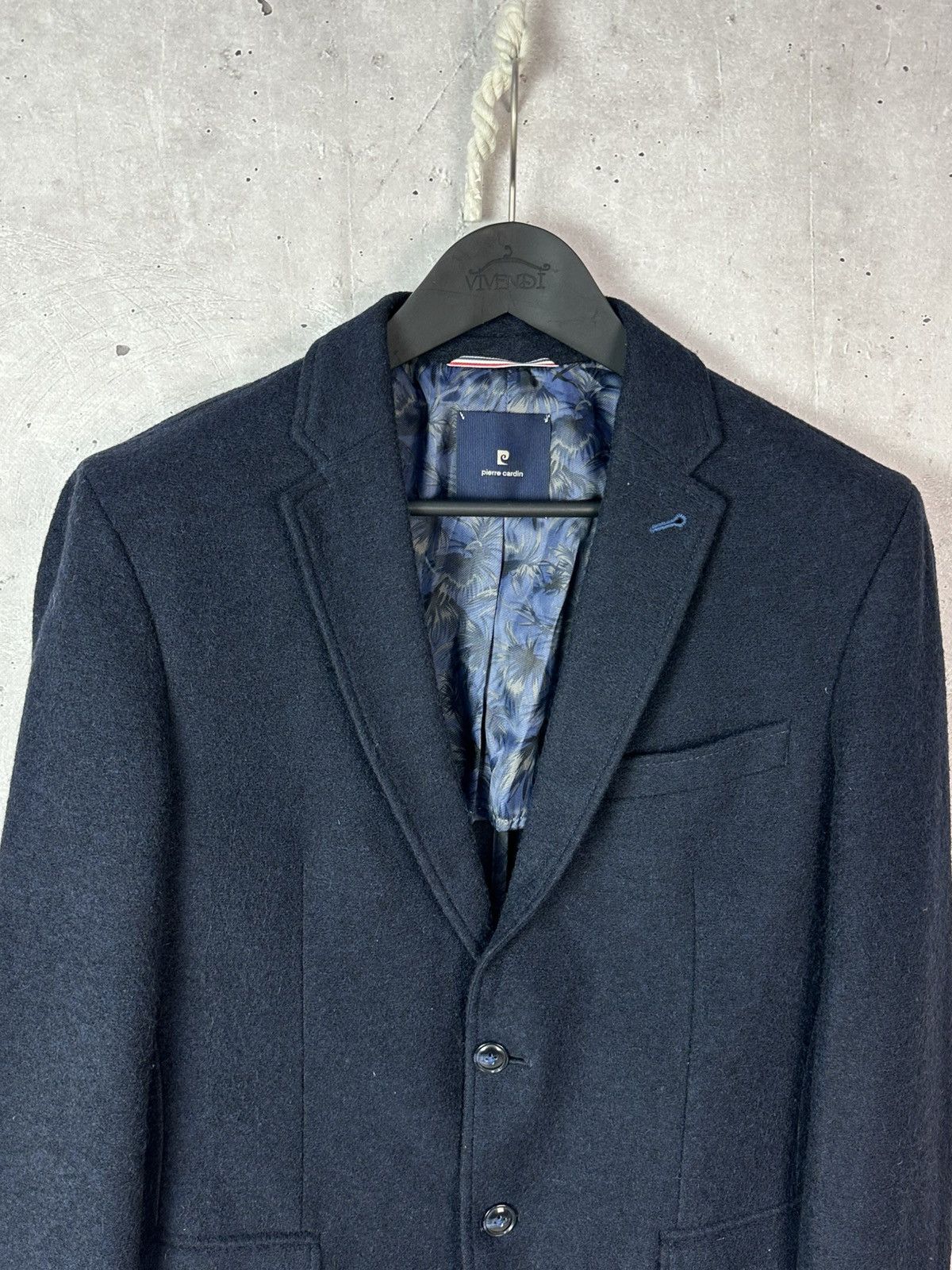 Pierre Cardin Pierre Cardin Wool Navy Blue Two-Button Long Sleeve Jacket Size US M / EU 48-50 / 2 - 2 Thumbnail