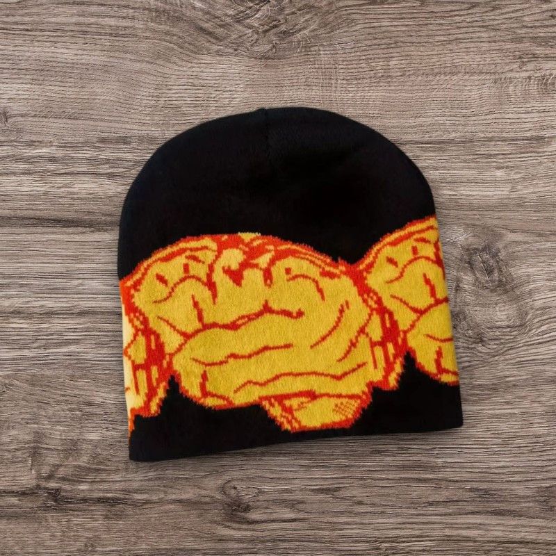 The Unbranded Brand Opium PUNK ALT Grunge Knit Beanie | Y2K Skater Brain Cap Size ONE SIZE - 1 Preview