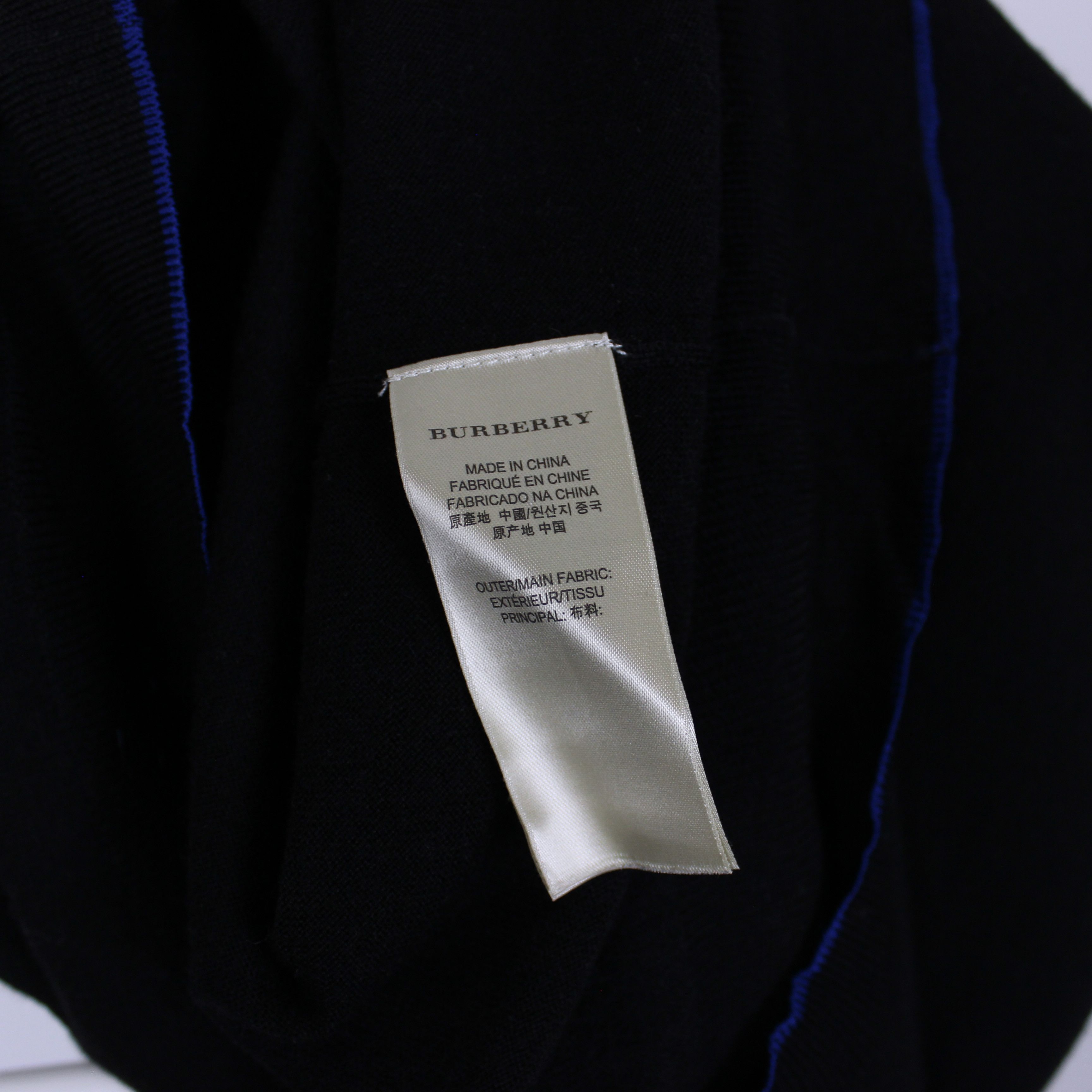 Burberry Burberry sweater v neck merino wool L XL black blue Size US XL / EU 56 / 4 - 7 Thumbnail