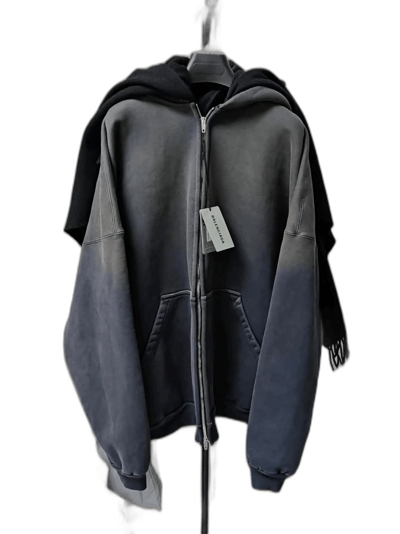 Balenciaga Balenciaga Mud Dyed Zip-Up Hoodie Size US M / EU 48-50 / 2 - 1 Thumbnail