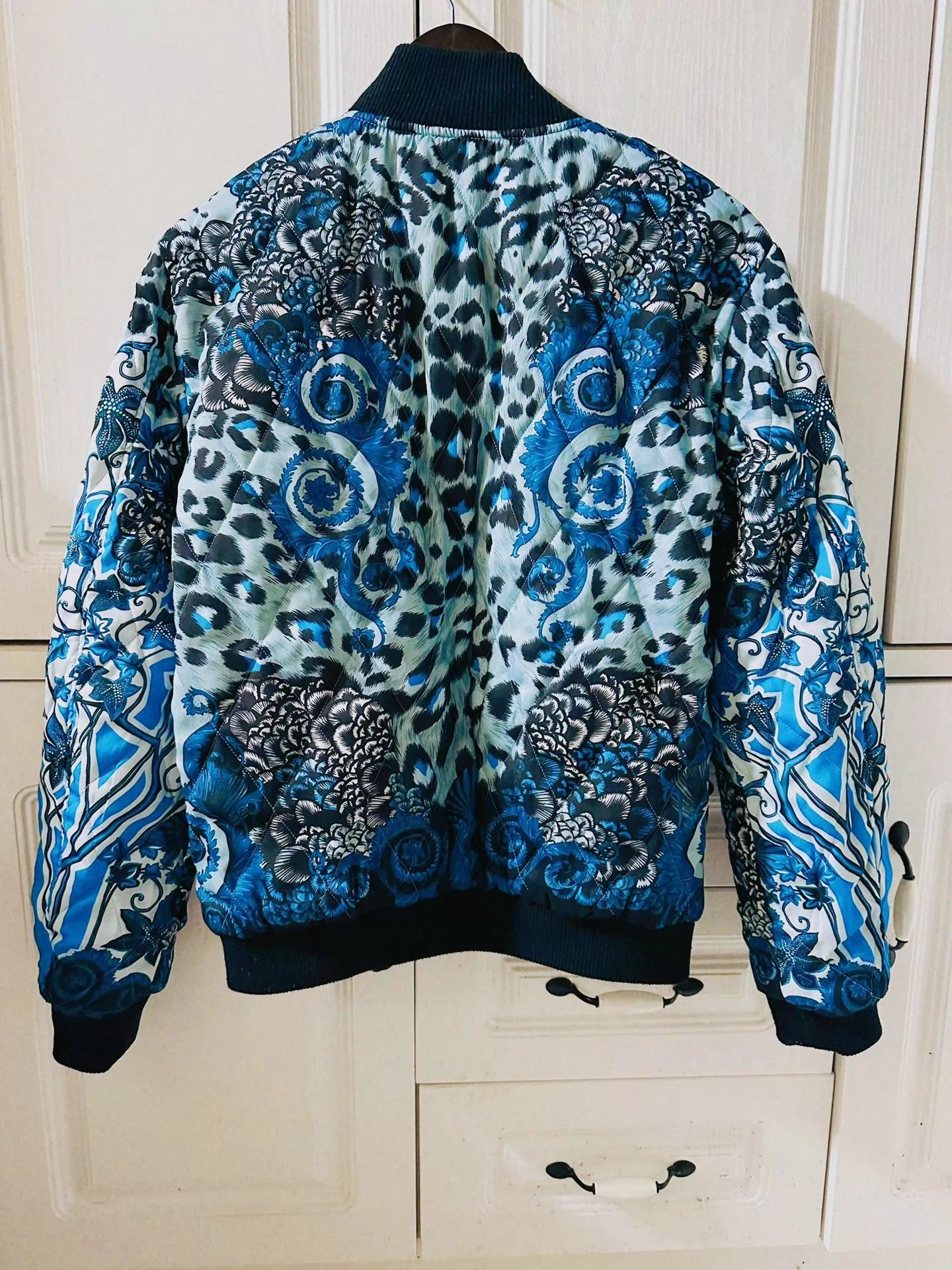 Versace Versace Baroque Blue Gold Double-Faced Padded Jacket S Size US S / EU 44-46 / 1 - 2 Thumbnail