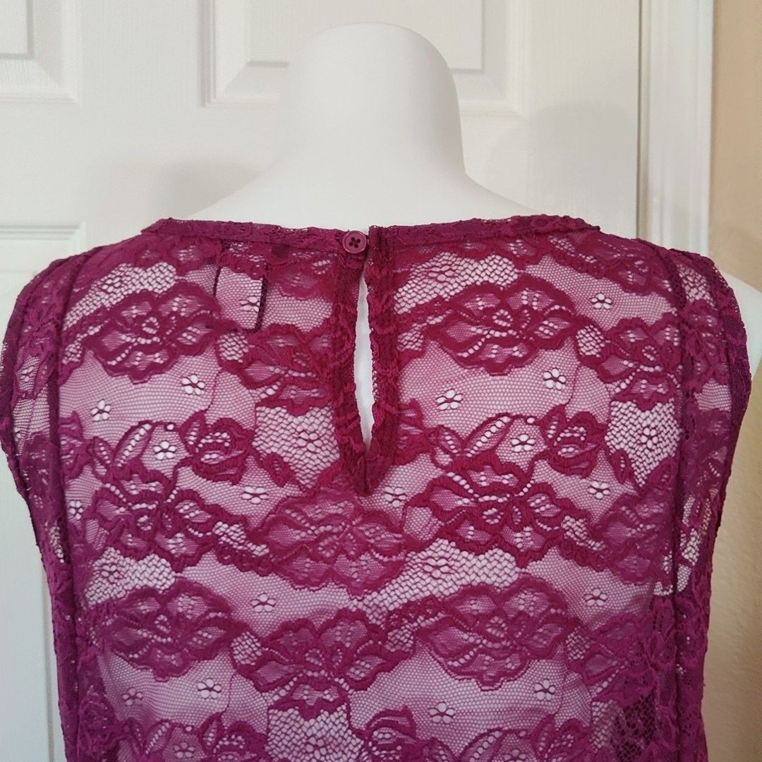 Torrid Torrid purple sheer lace scoop tunic tank sz 1 Size XL / US 12-14 / IT 48-50 - 4 Thumbnail