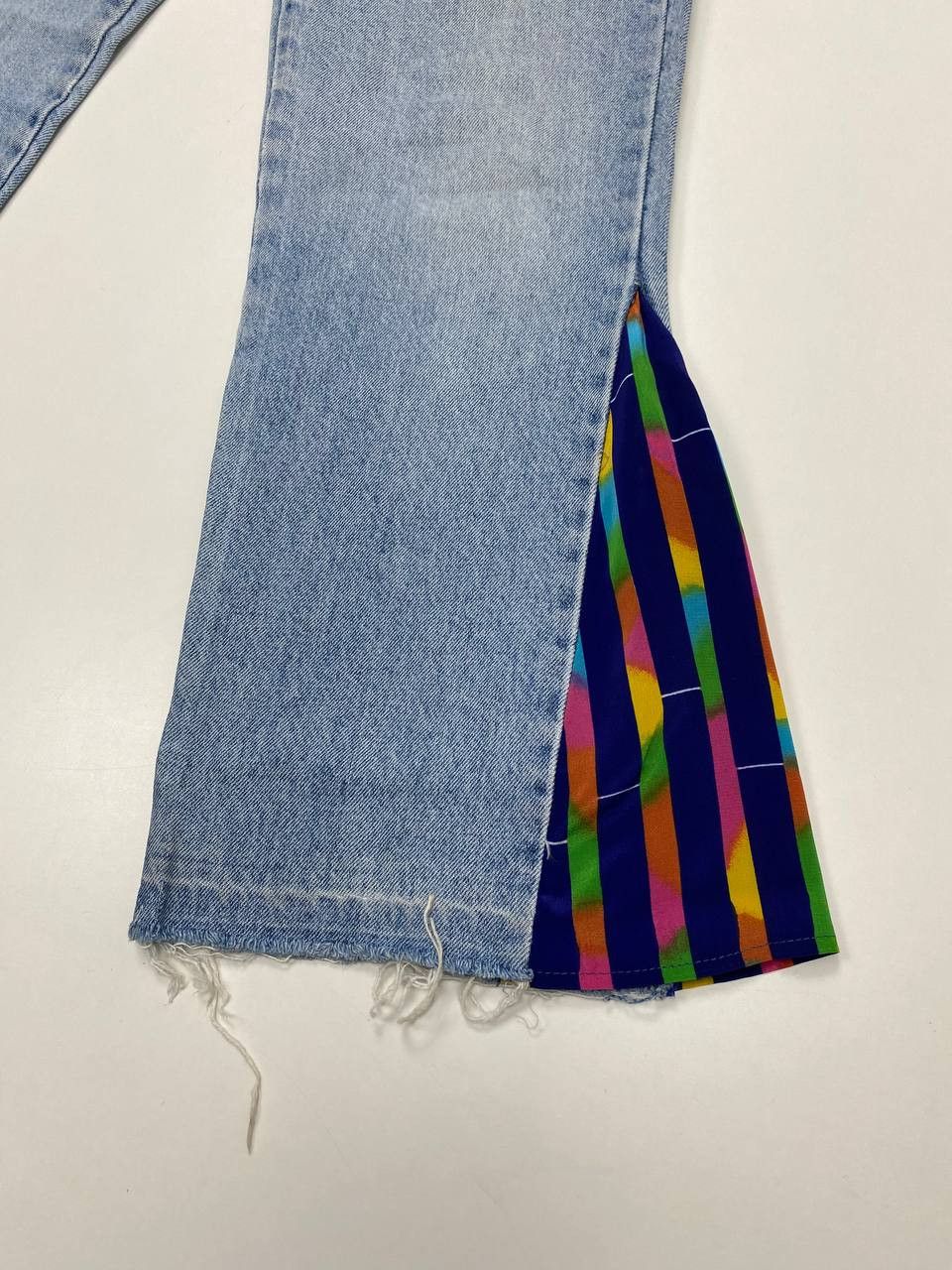 Vintage Wampum Vintage Flare Jeans 90s Rainbow Inserts Women Size 30" / US 8 / IT 44 - 8 Thumbnail