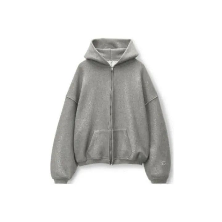 Alexander Wang Alexander Wang Gray Zip-Up Hooded Sweatshirt 0079 Size S / US 4 / IT 40 - 1 Thumbnail