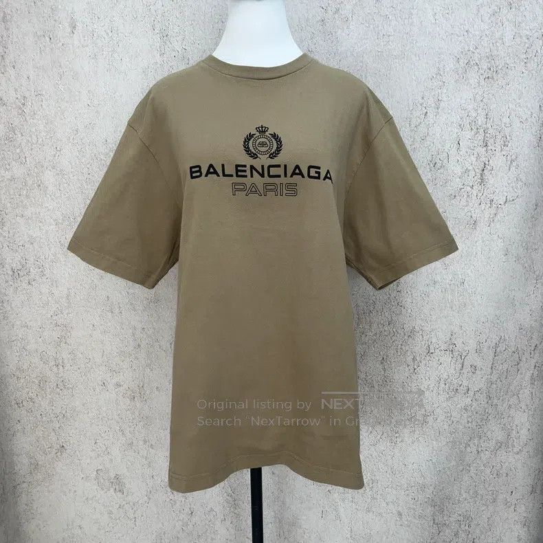 Balenciaga Balenciaga Crown Wheat Short-Sleeve T-Shirt Size US S / EU 44-46 / 1 - 1 Thumbnail