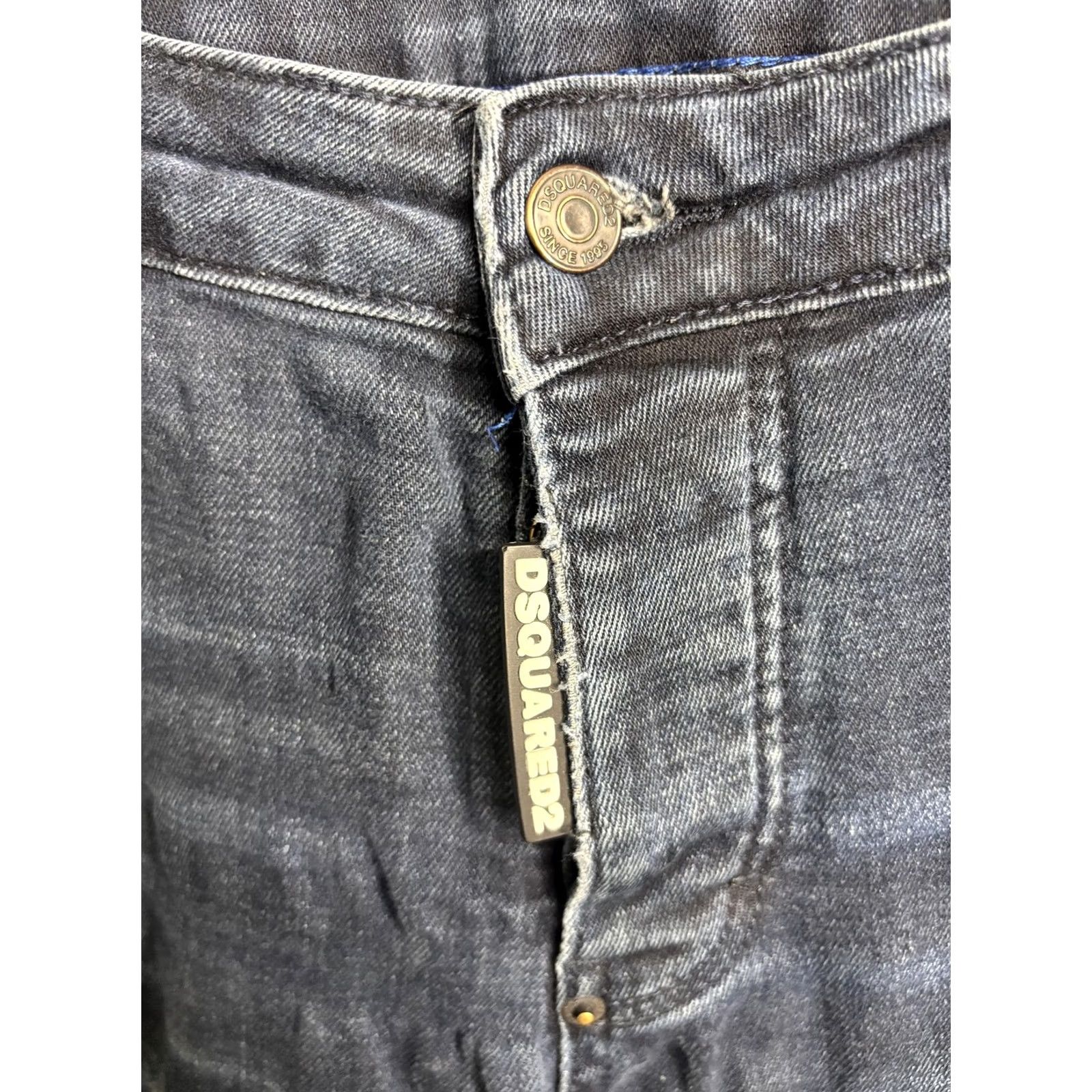 Dsquared2 DSQUARED2 Jeans Mens 50 Slim Blue Black Mr Jeans Mod 1986 Distressed Italy Size US 34 / EU 50 - 3 Thumbnail