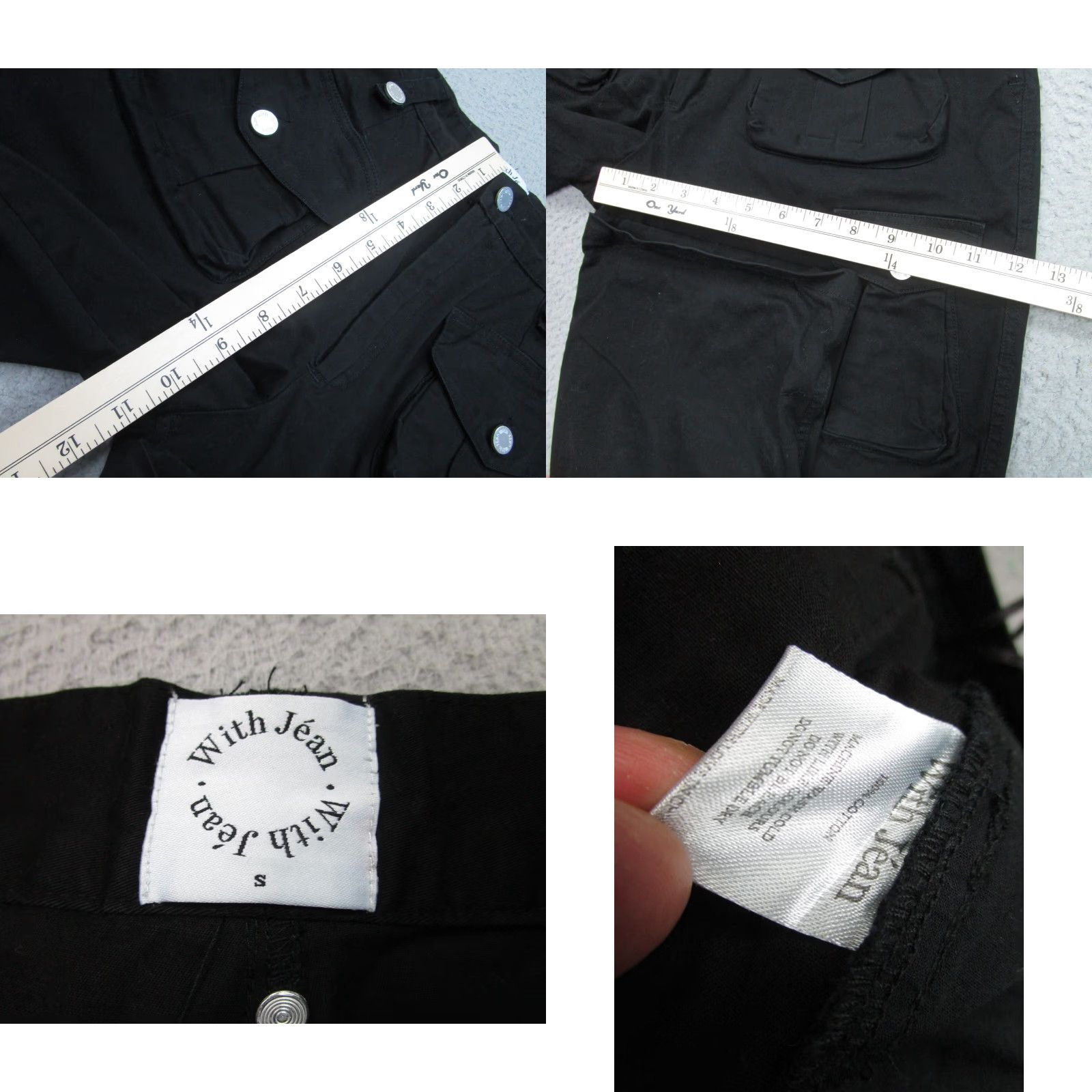 Vintage With Jean Women's Black Cargo Pants Small Regular Fit Mid Rise Size 28" / US 6 / IT 42 - 8 Thumbnail