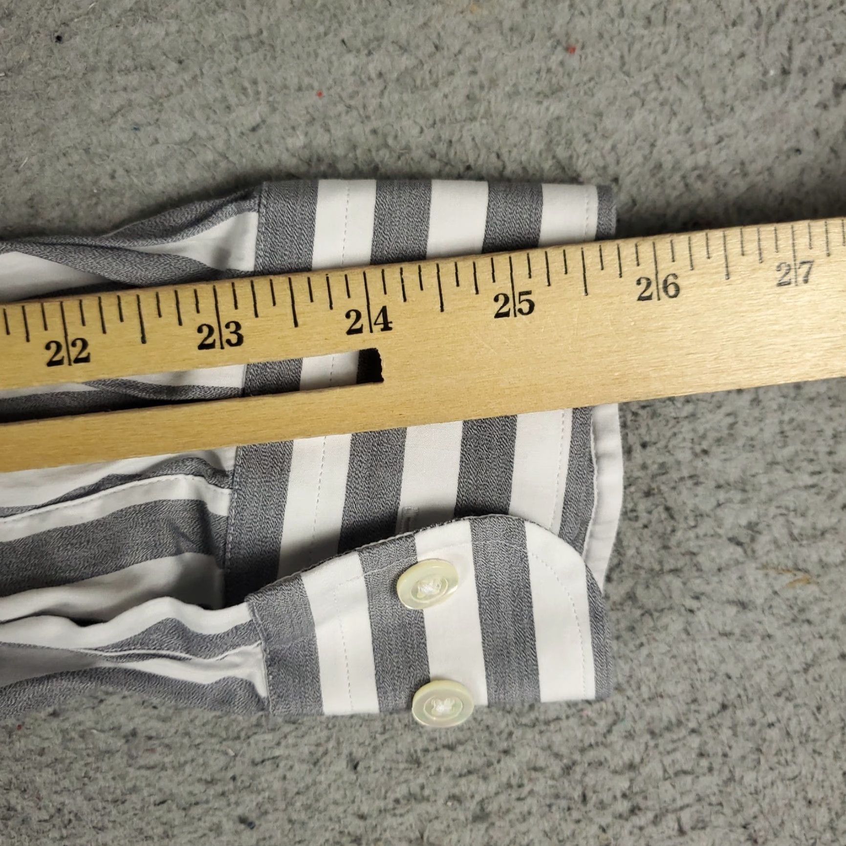 J.Lindeberg J. Lindeberg Shirt Mens Medium Gray Striped Button-Up Long Sleeve Slim Fit Cotton Size US M / EU 48-50 / 2 - 7 Thumbnail