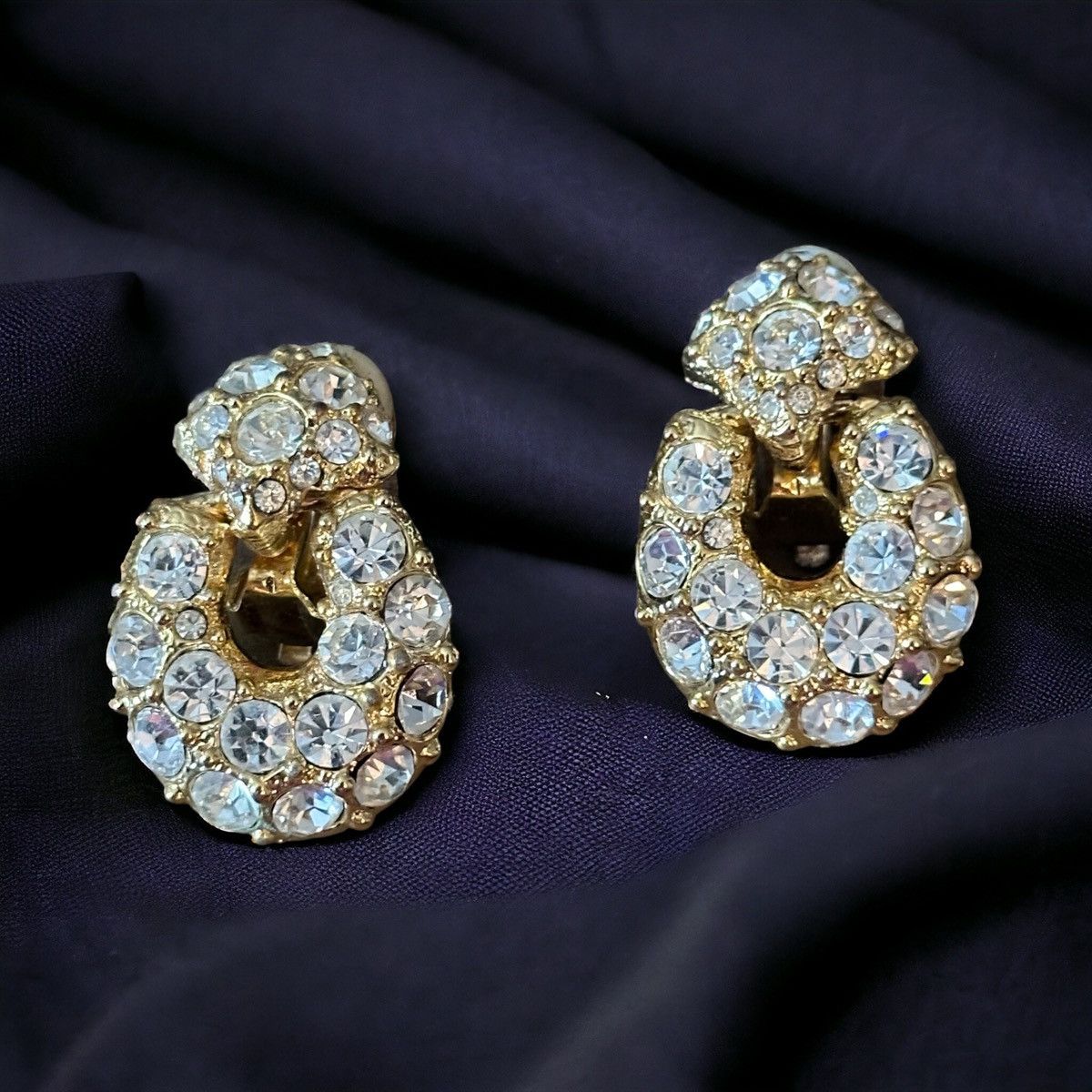 Vintage Vintage clip on crystal door knocker earrings Size ONE SIZE - 1 Thumbnail