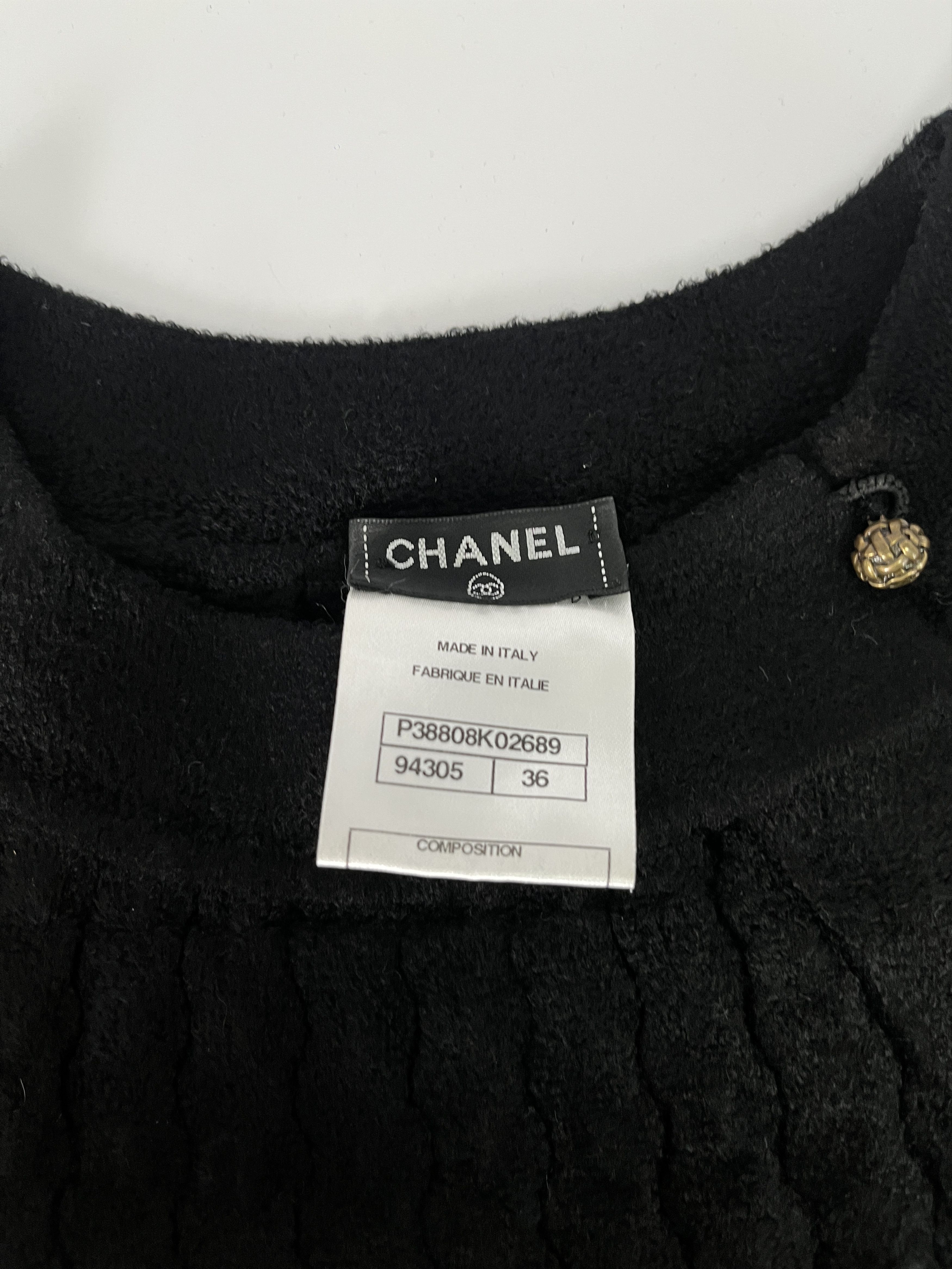 Chanel Chanel Black Cap Sleeve Velvet-Like Dress Size XS / US 0-2 / IT 36-38 - 5 Thumbnail