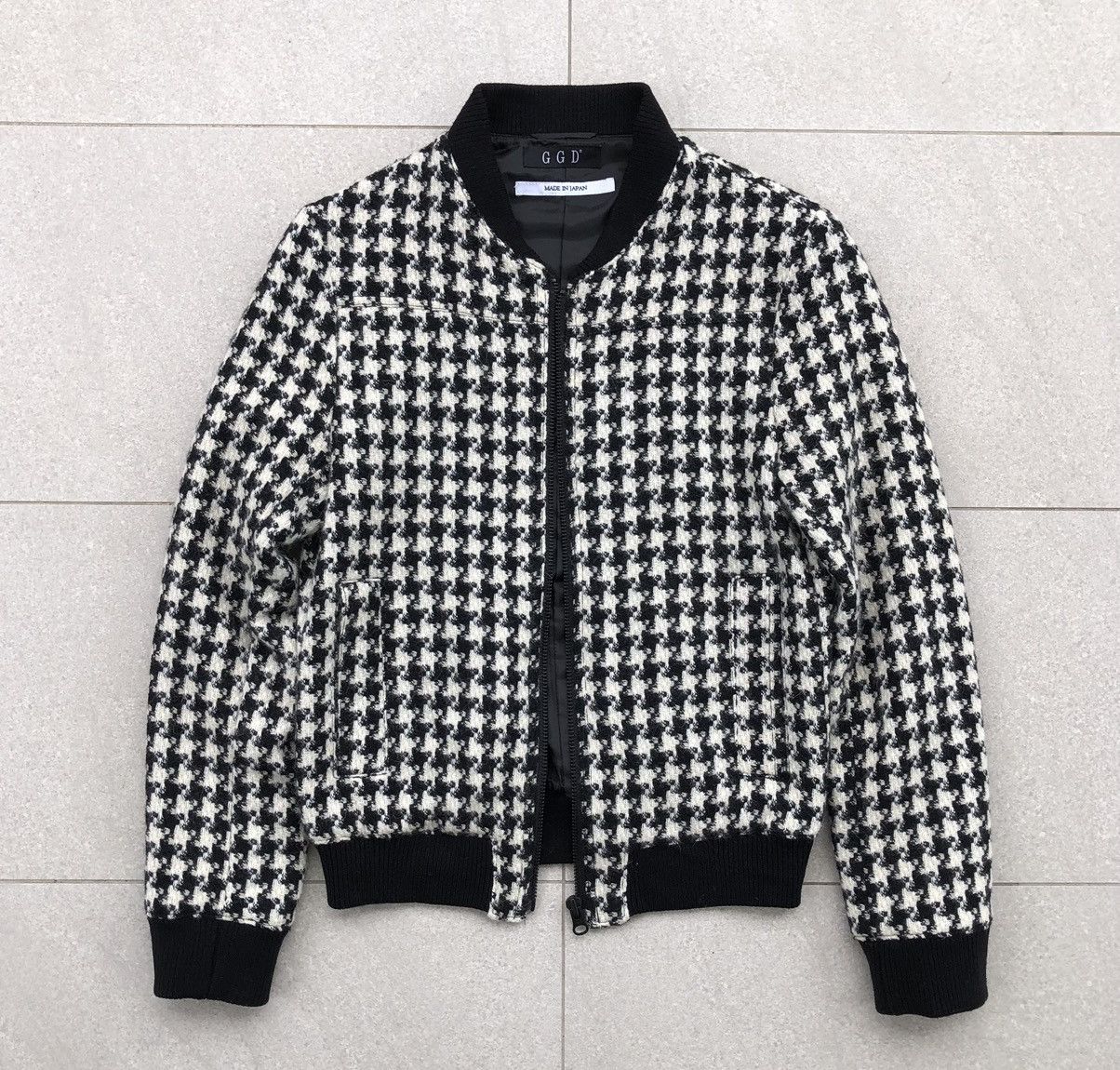 Japanese Brand Japanese Brand GGD Houndstooth Bomber Jacket In Black/white Size S / US 4 / IT 40 - 3 Thumbnail