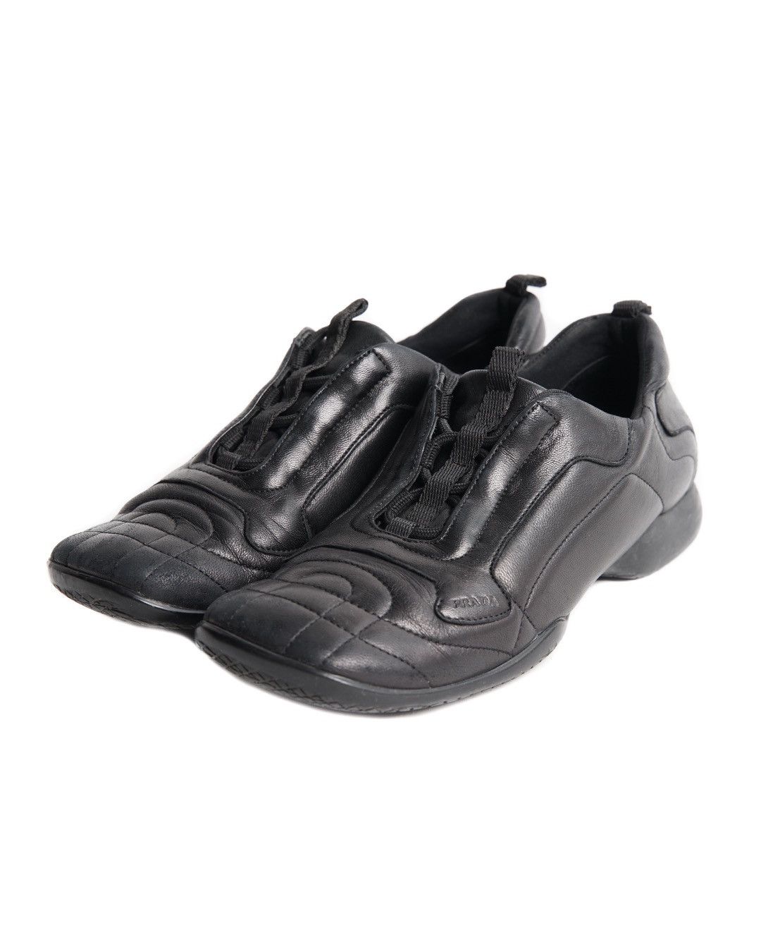 Prada Prada S/S2000 Black Leather Sneakers Size US 6 / IT 36 - 2 Thumbnail