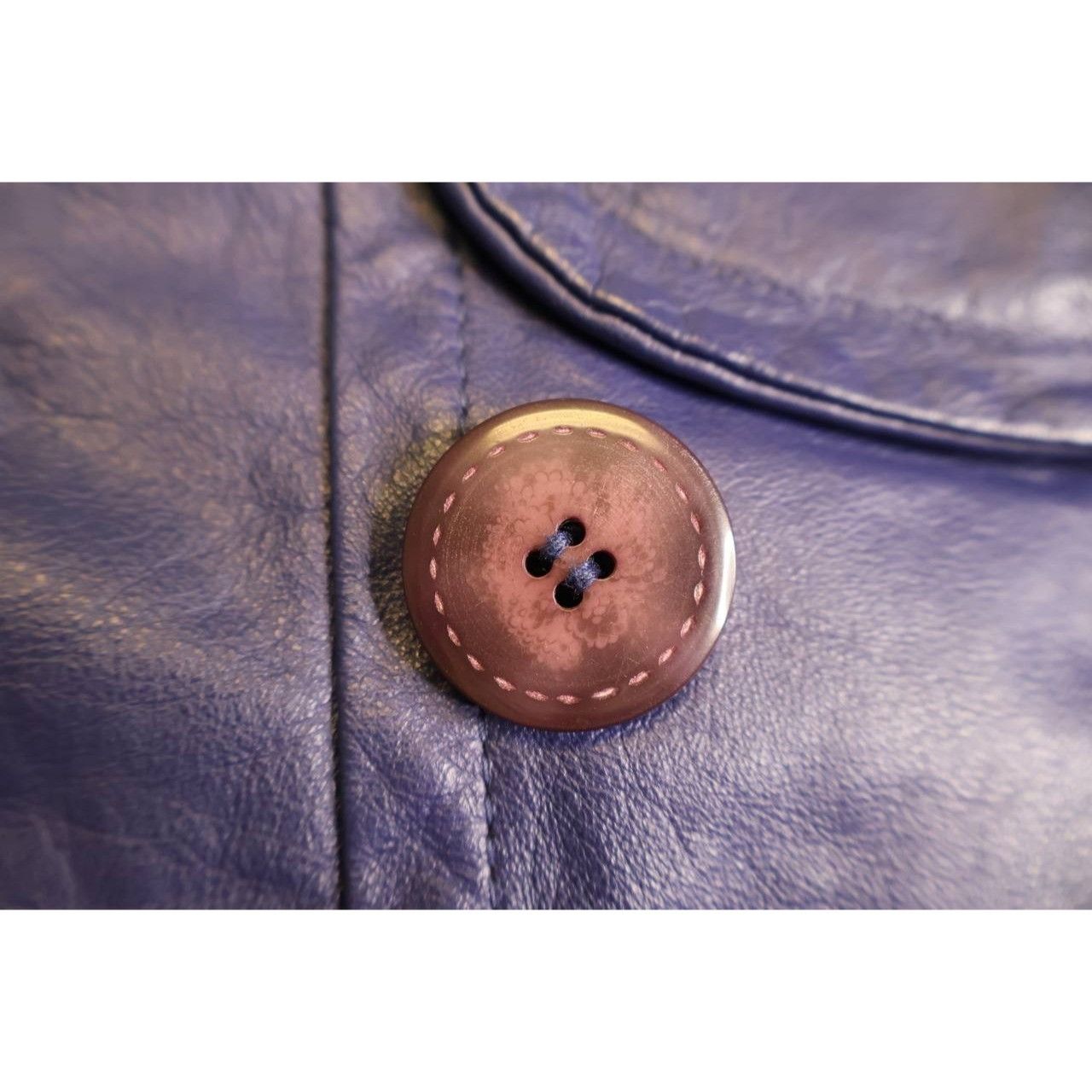 Vintage Pelle New York Purple Leather Coat Women’s Small Long Jacket Size US S / EU 44-46 / 1 - 6 Thumbnail
