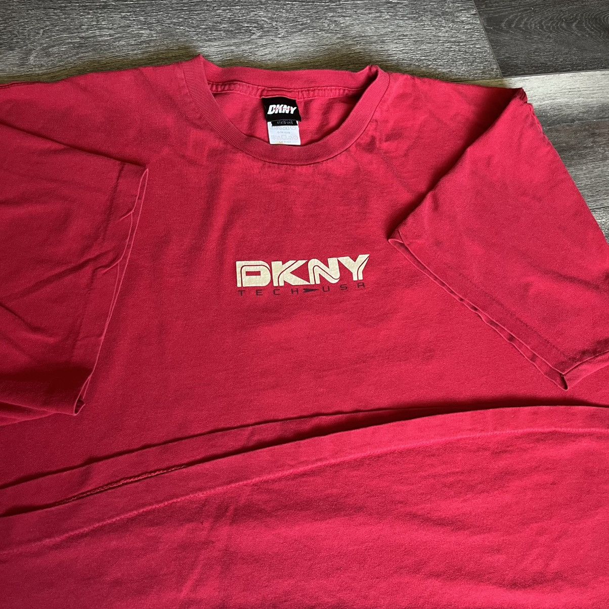 DKNY × Vintage Vintage 1990s DKNY Tech USA Cyber Graphic Logo T Shirt Skate Size US XXL / EU 58 / 5 - 6 Thumbnail